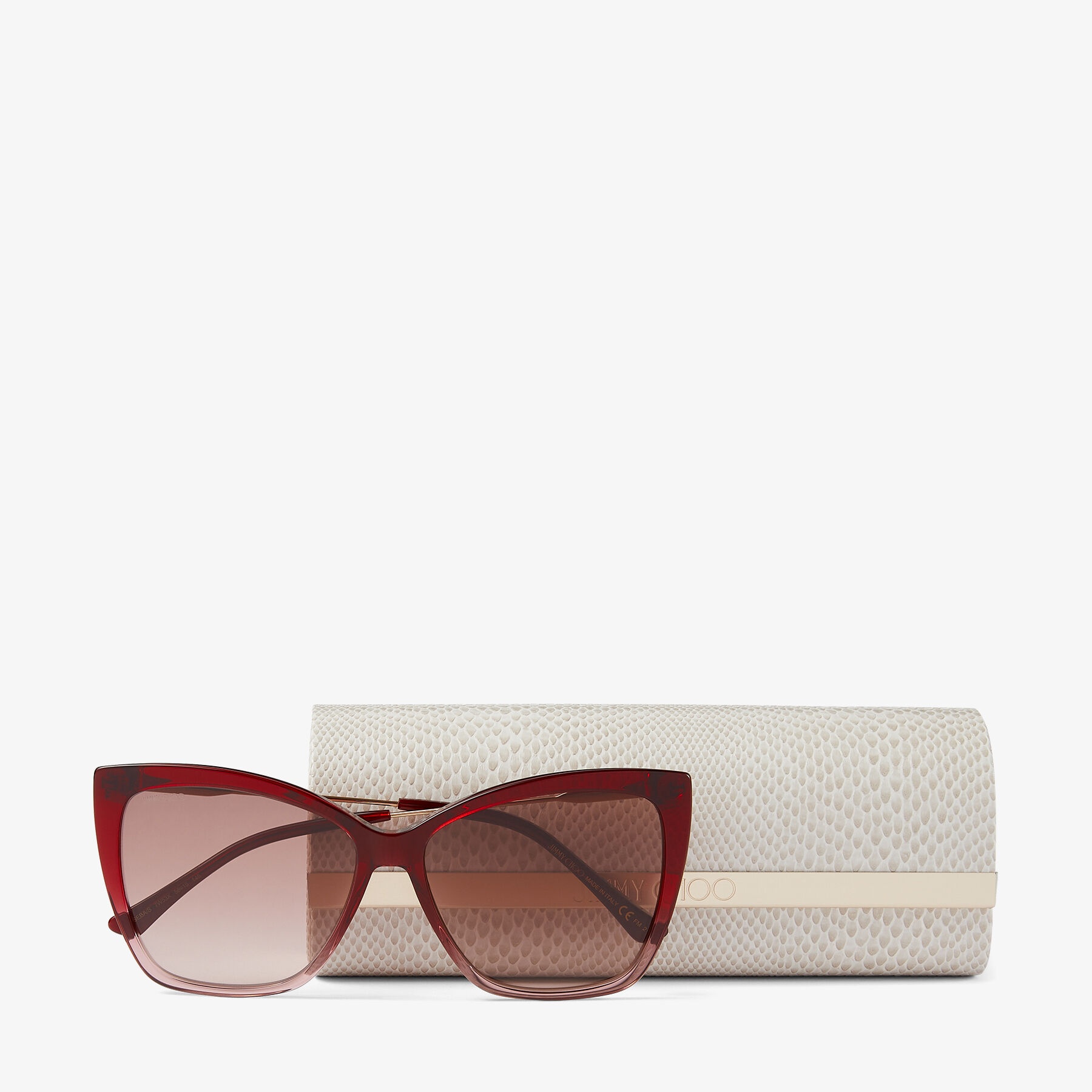 Seba
Red Round-Frame Sunglasses with Crystal Embellishment - 4