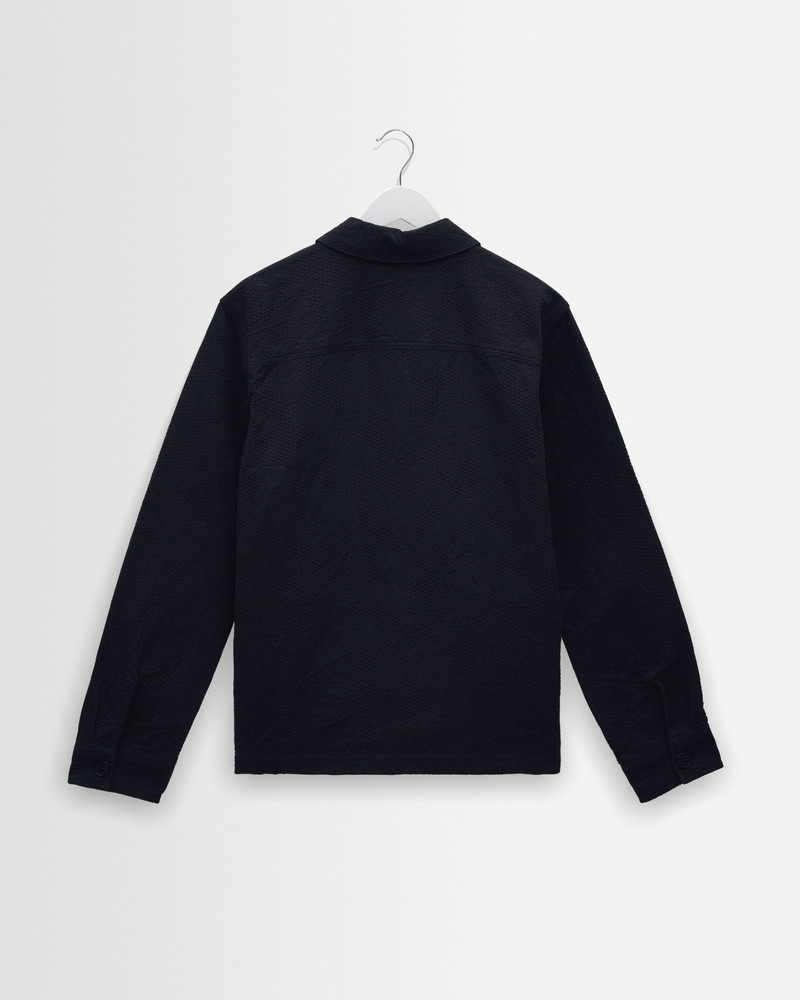 Rockley - Navy Honeycomb Jacquard Overshirt 8