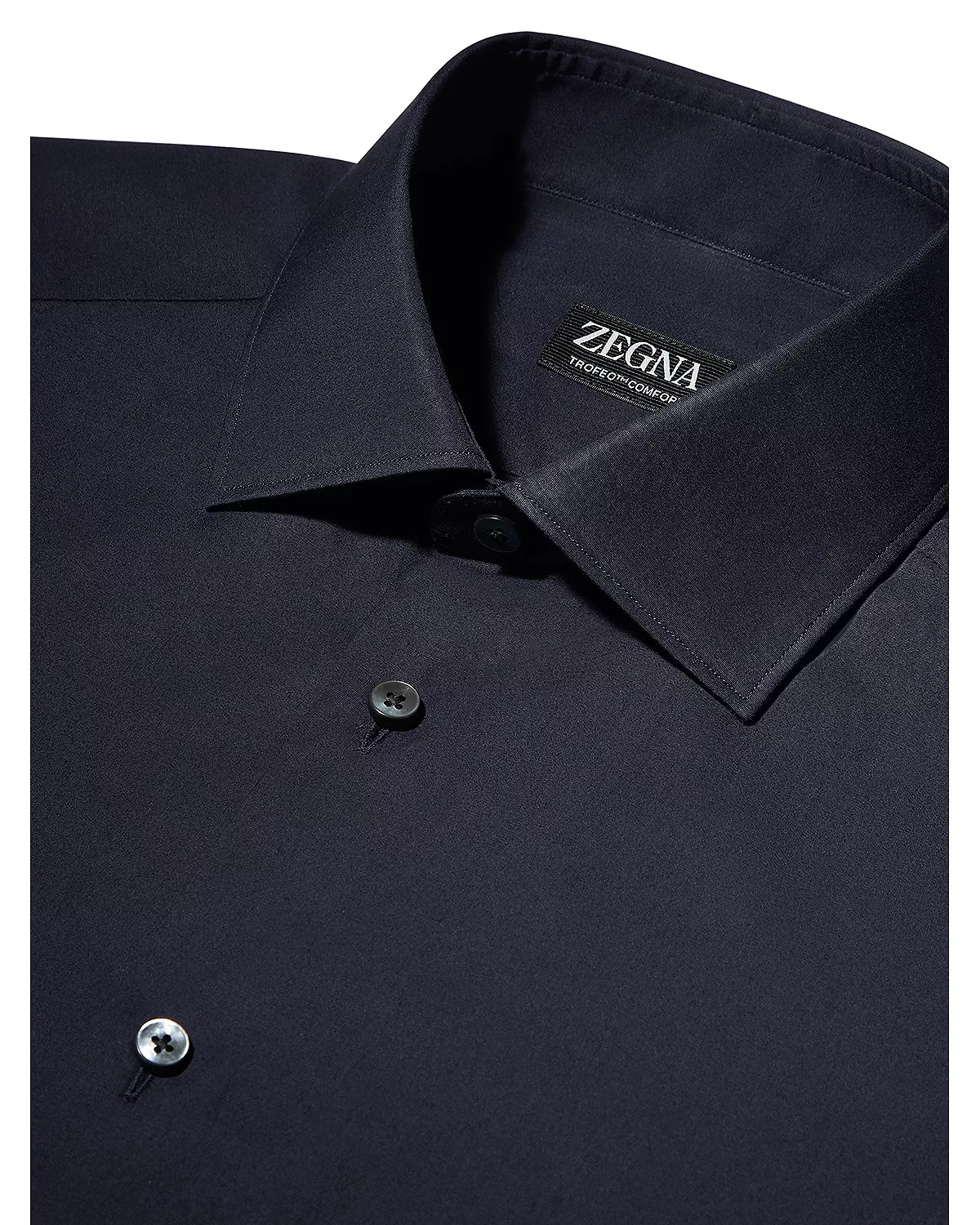 Navy Blue Trofeo™ Long Sleeve Tailored Fit Shirt - 3