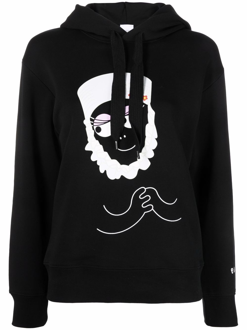 graphic-print cotton hoodie - 1