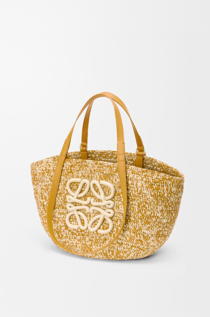 Medium Eclipse basket in raffia and calfskin 5