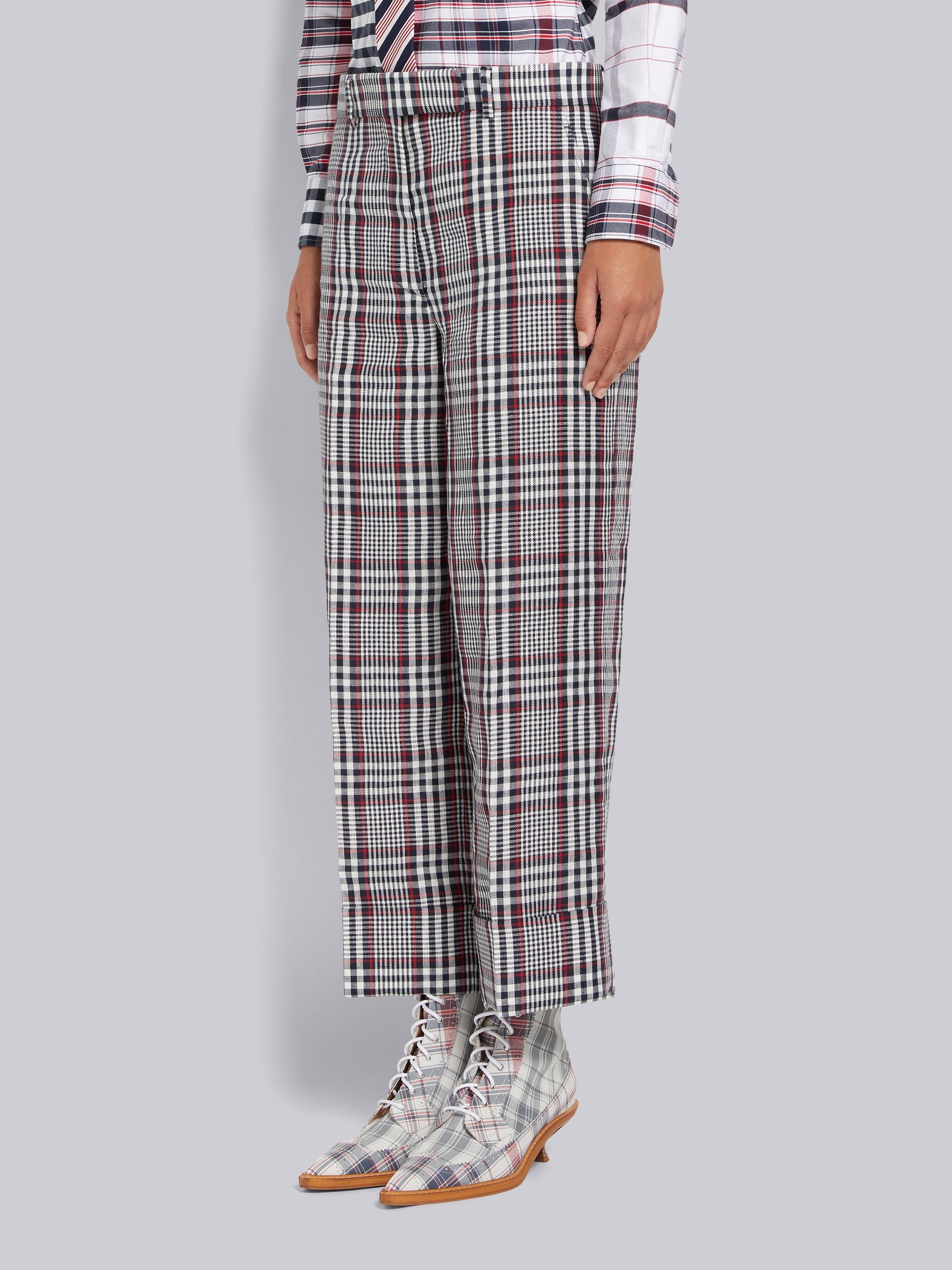 Multicolor Gingham Crispy Linen Sack Trouser - 2