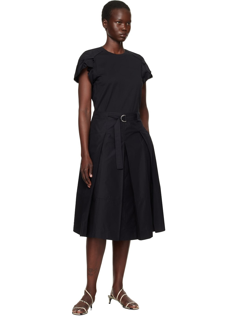 Black Cascade Drape Combo T-shirt 5