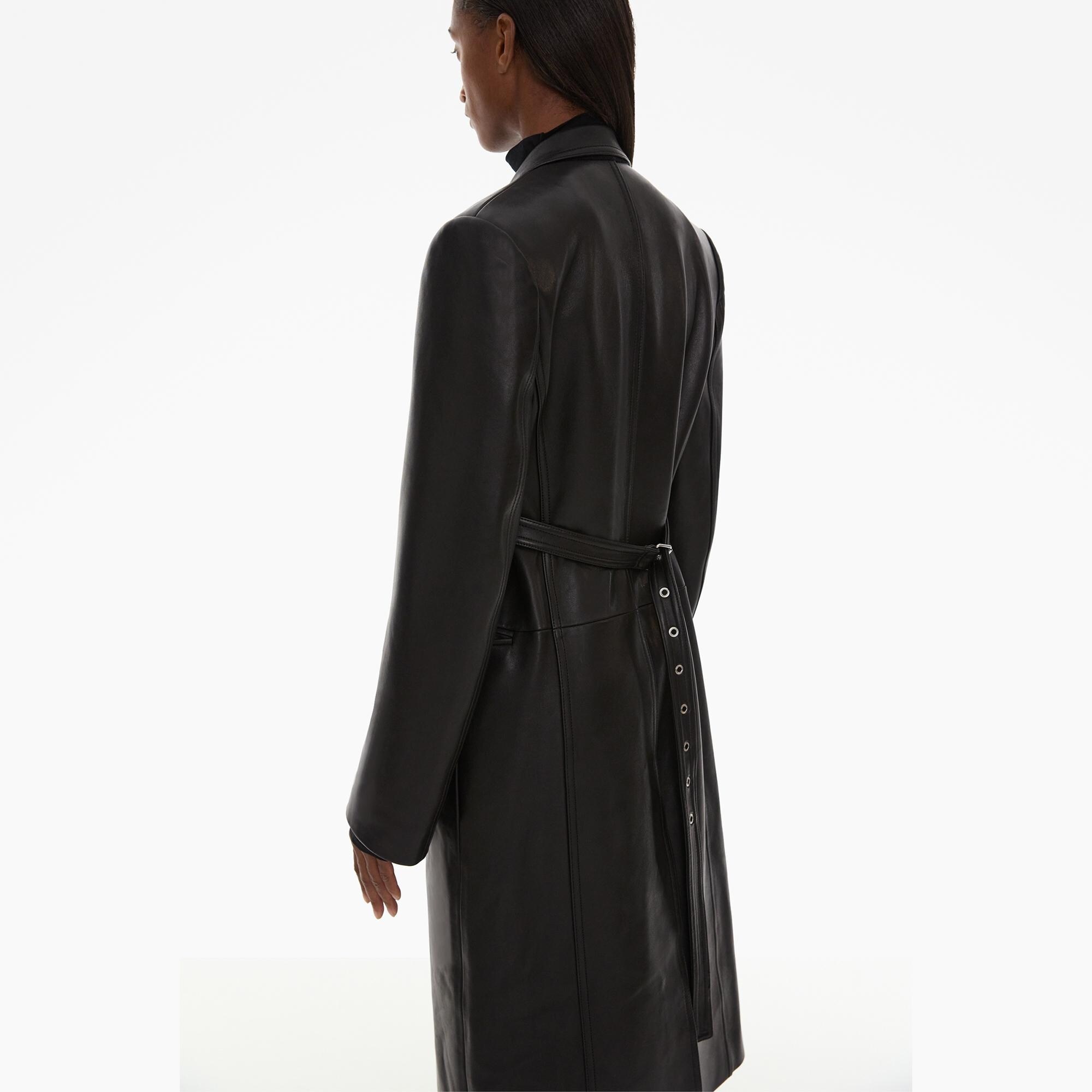 TAILORED LEATHER COAT - 4