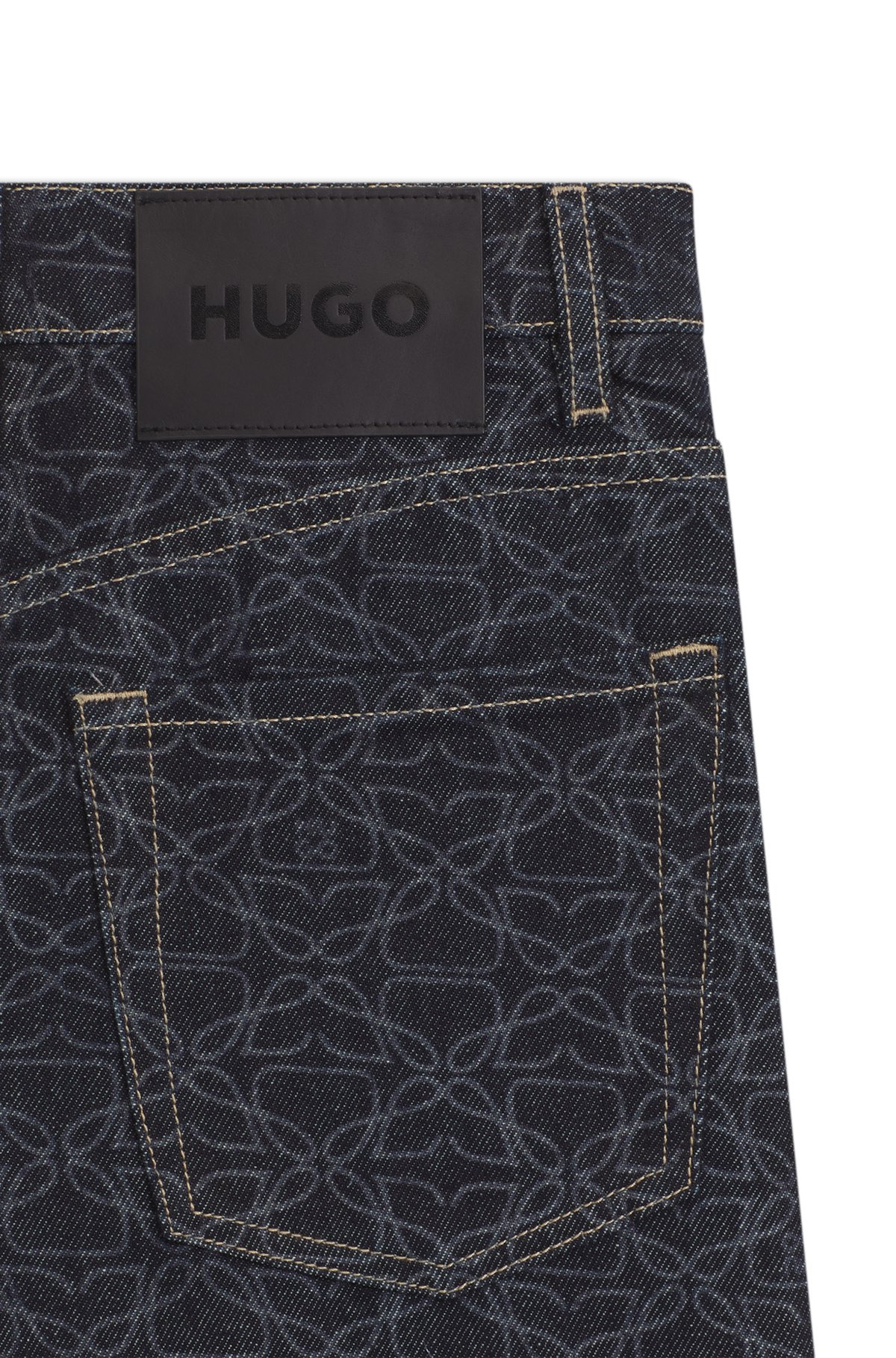 SUPER-WIDE-LEG JEANS IN MONOGRAM LASER-PRINT DENIM - 6