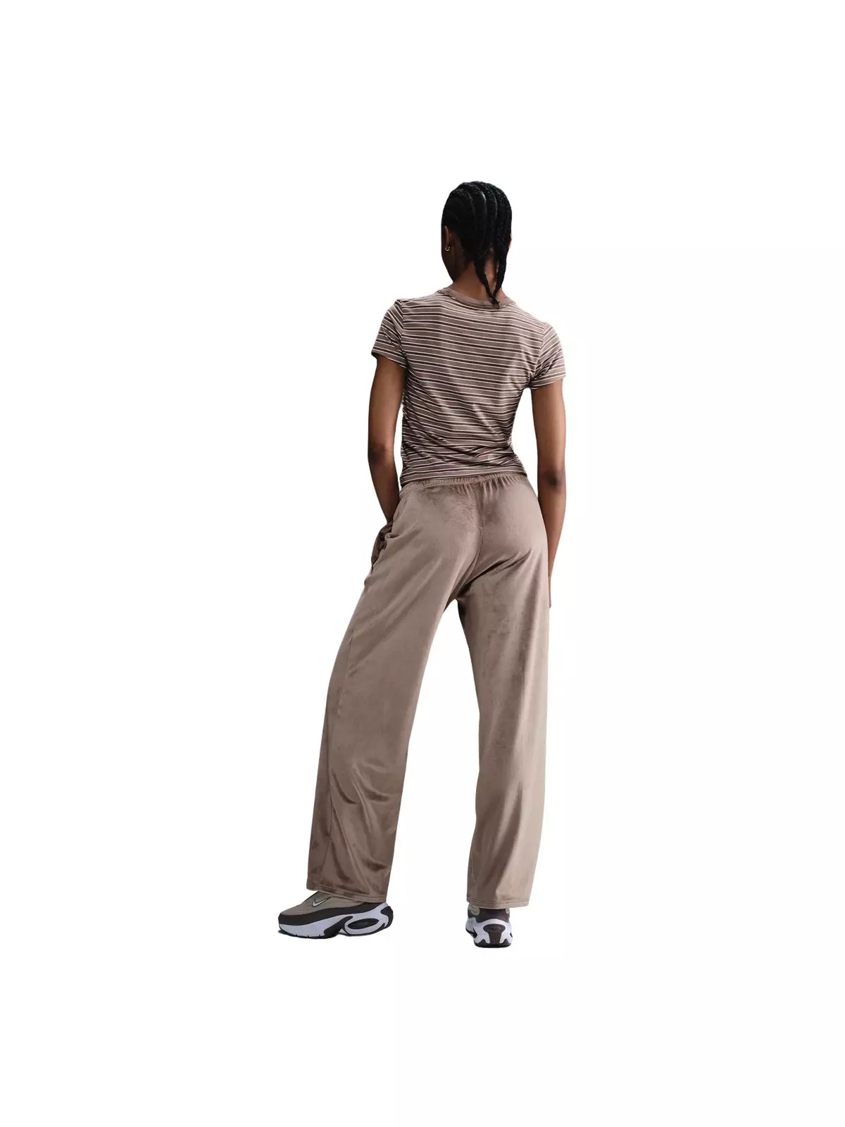 Women's Sportswear Chill Knit Mid-Rise Velour Pants - Brown - 4