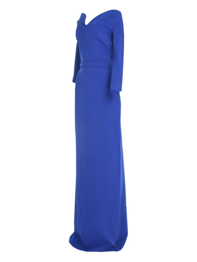 off-shoulder pleated gown 3