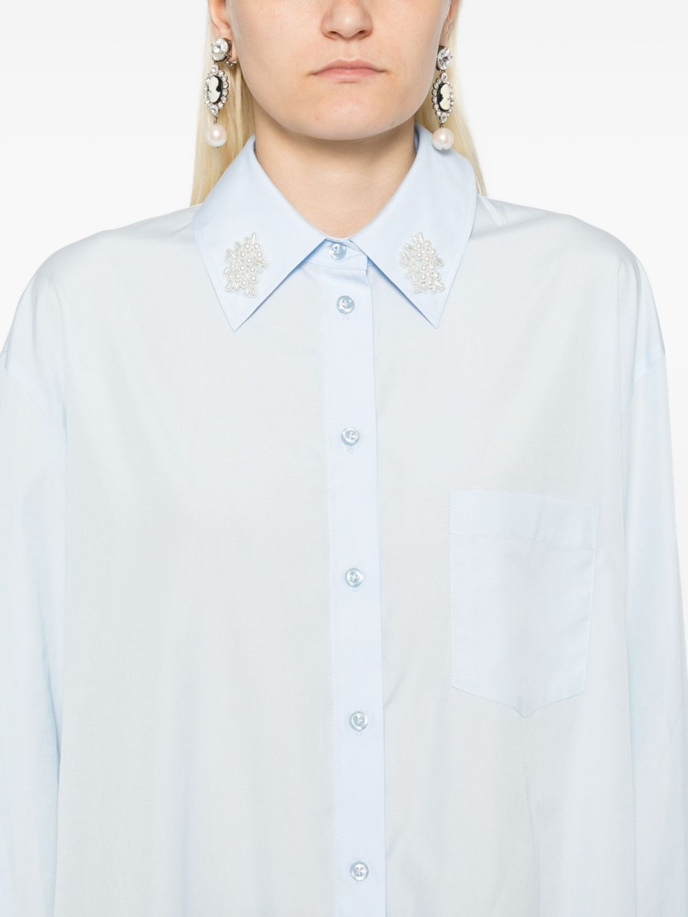 pearl-detailed shirt - 5