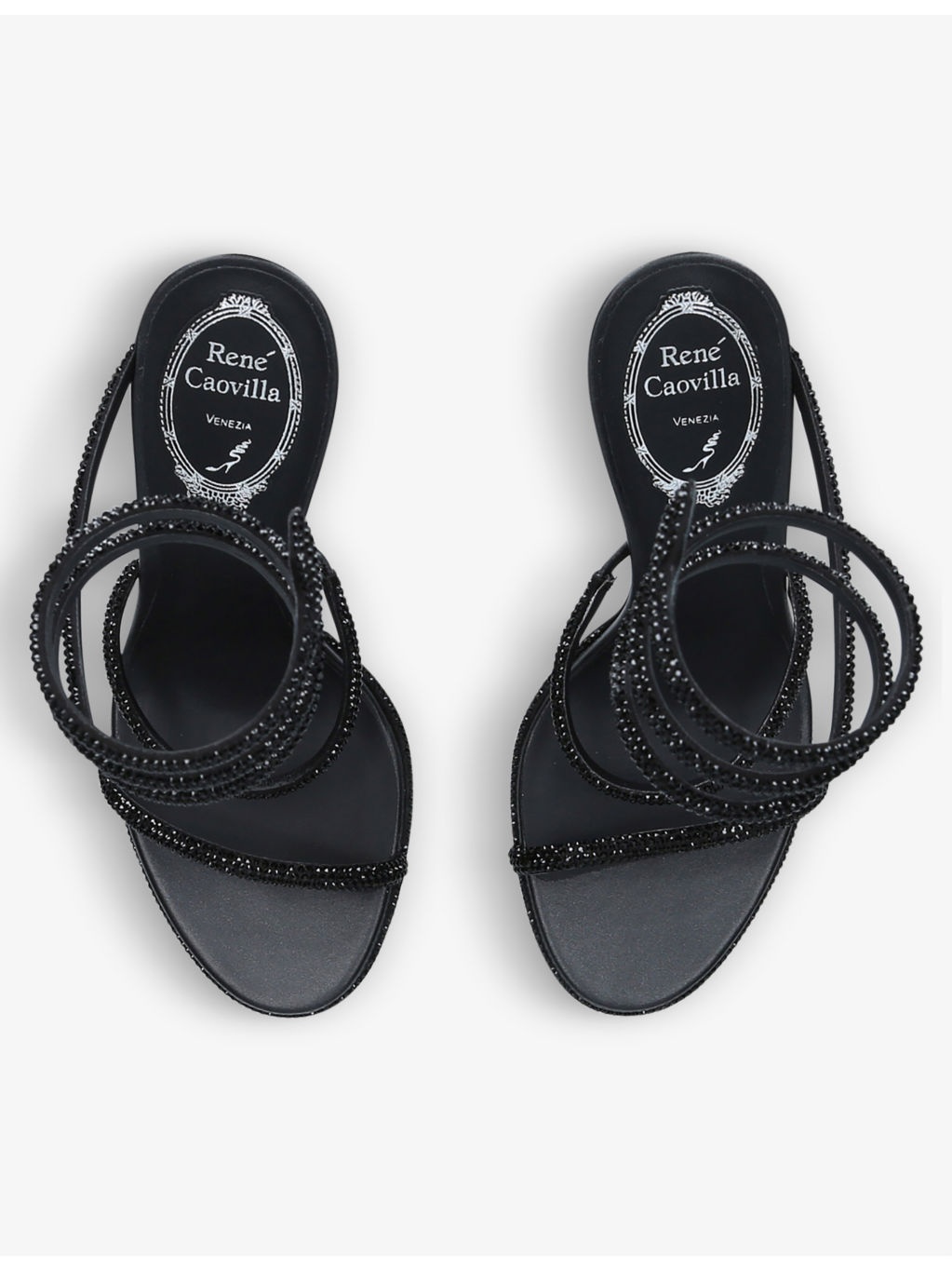 Cleo crystal-embellished leather heeled sandals - 4