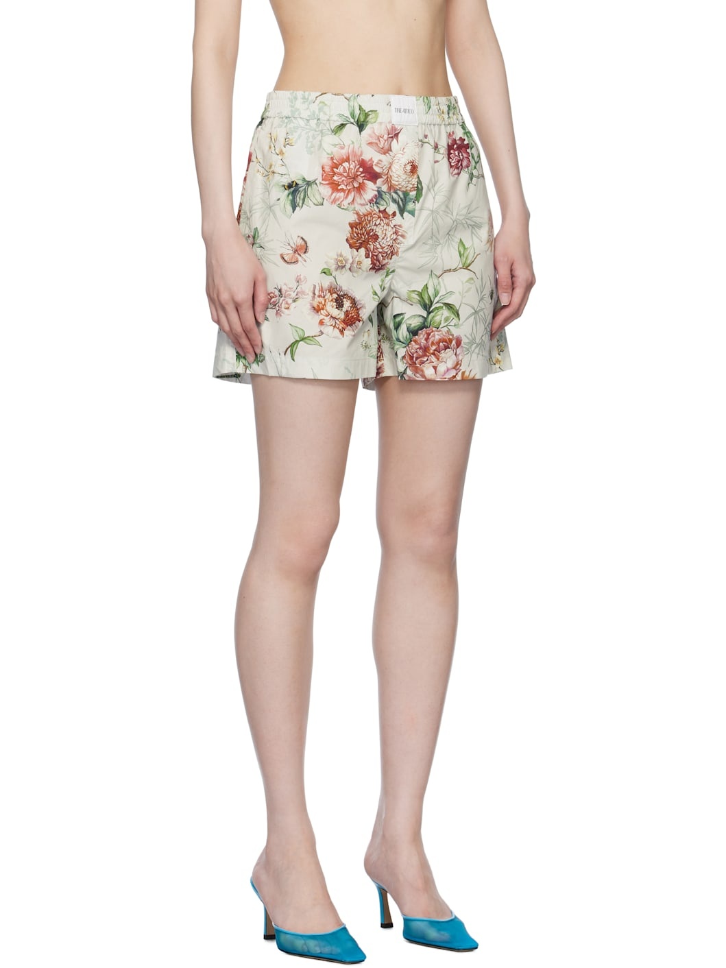 White Floral Shorts - 2