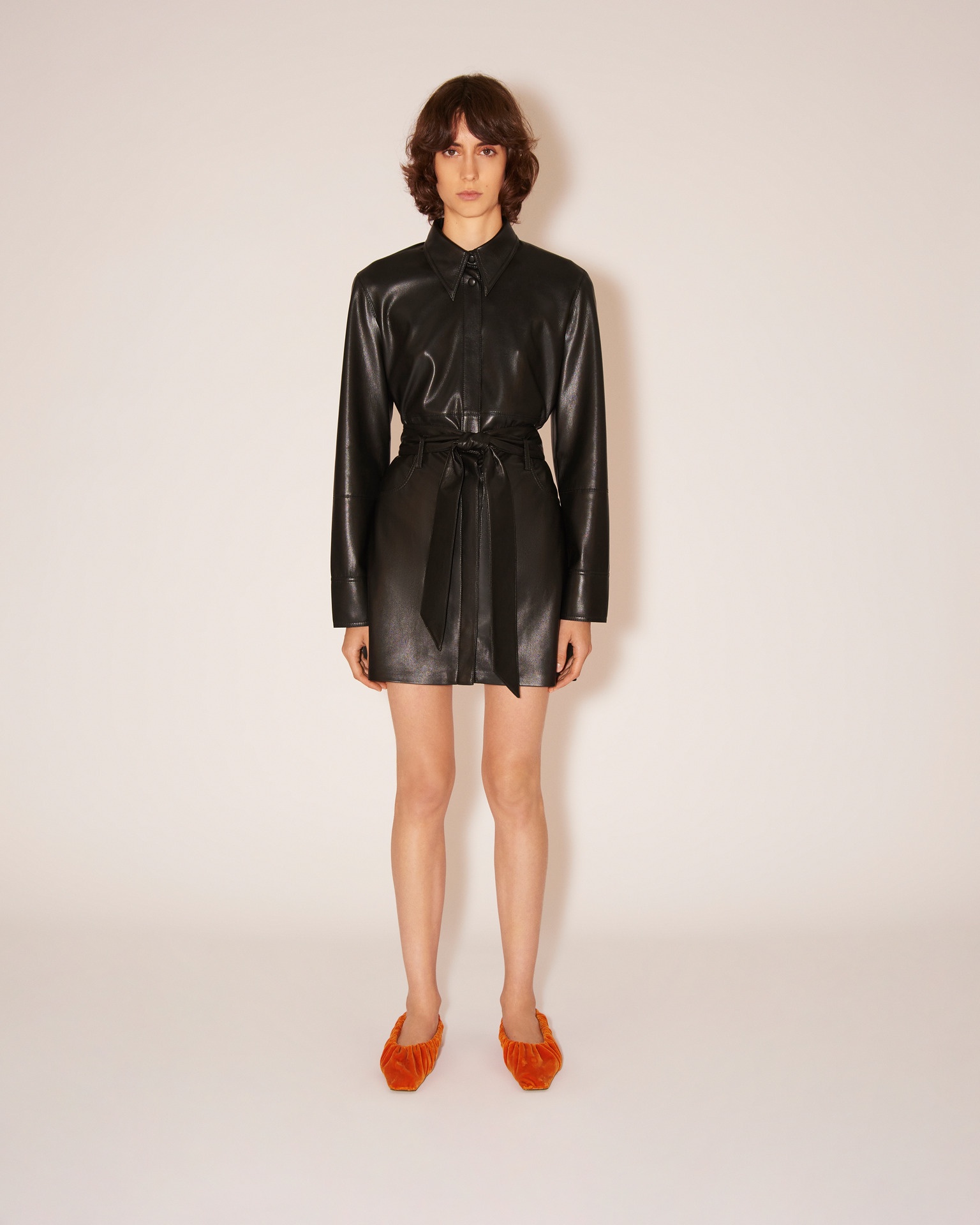 MEDA - Vegan leather mini skirt - Black - 2