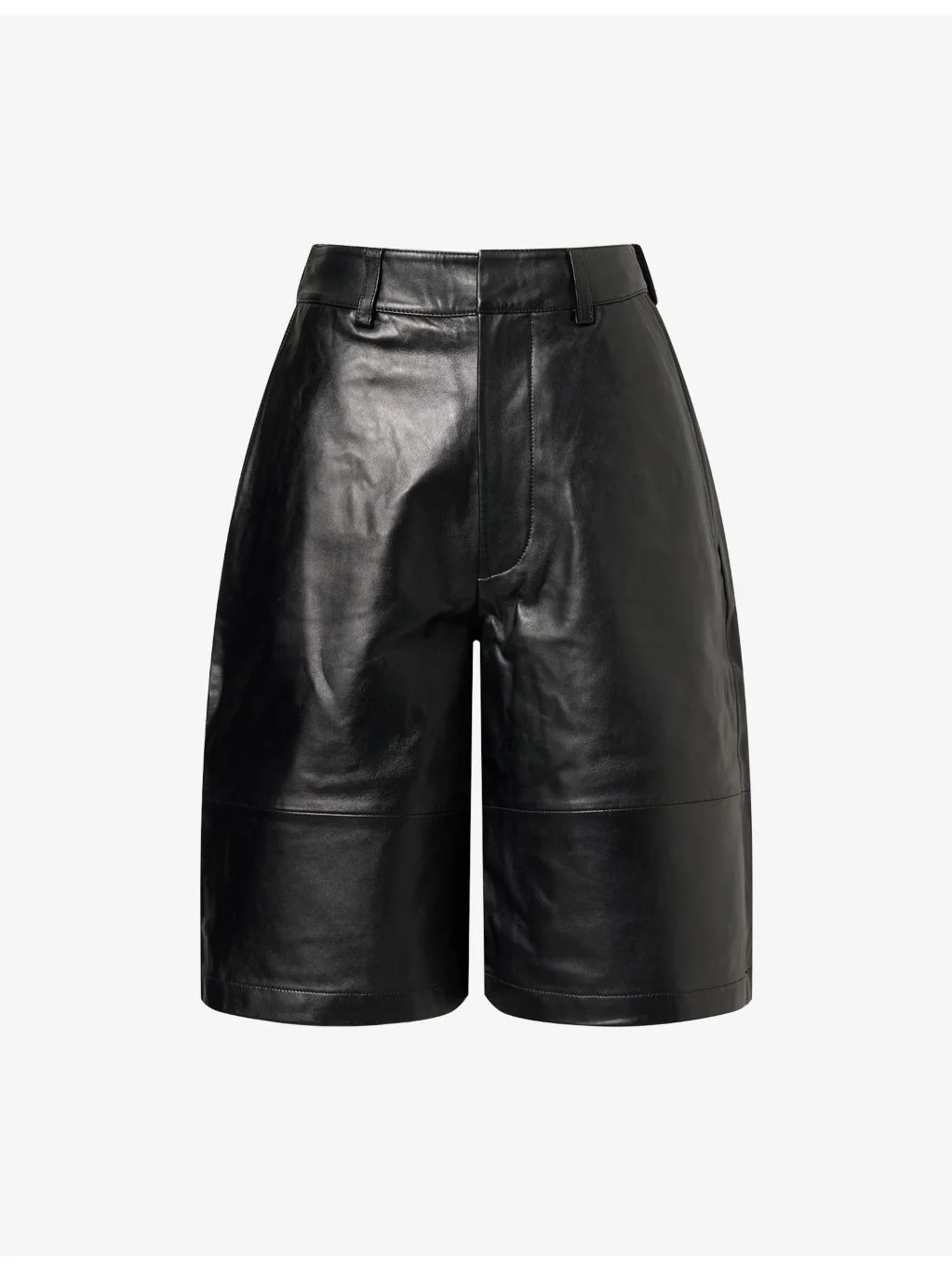 Olivia Relaxed-Fit Leather Bermuda Shorts - 1