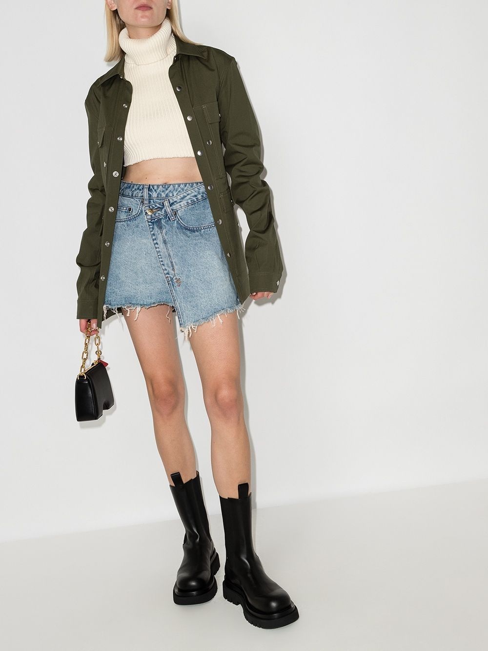 Rap asymmetric denim mini skirt - 5