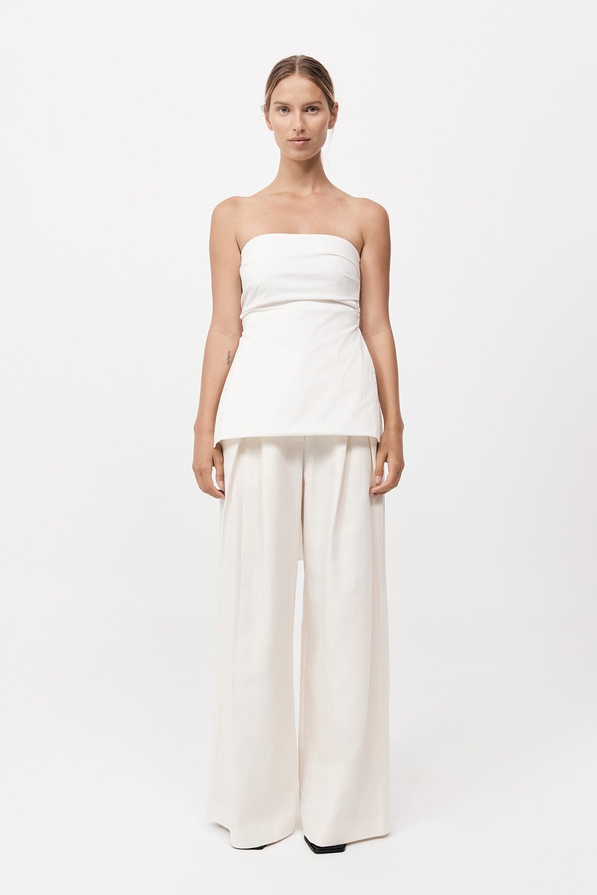 Strapless Tie Back Top - Off White - 5