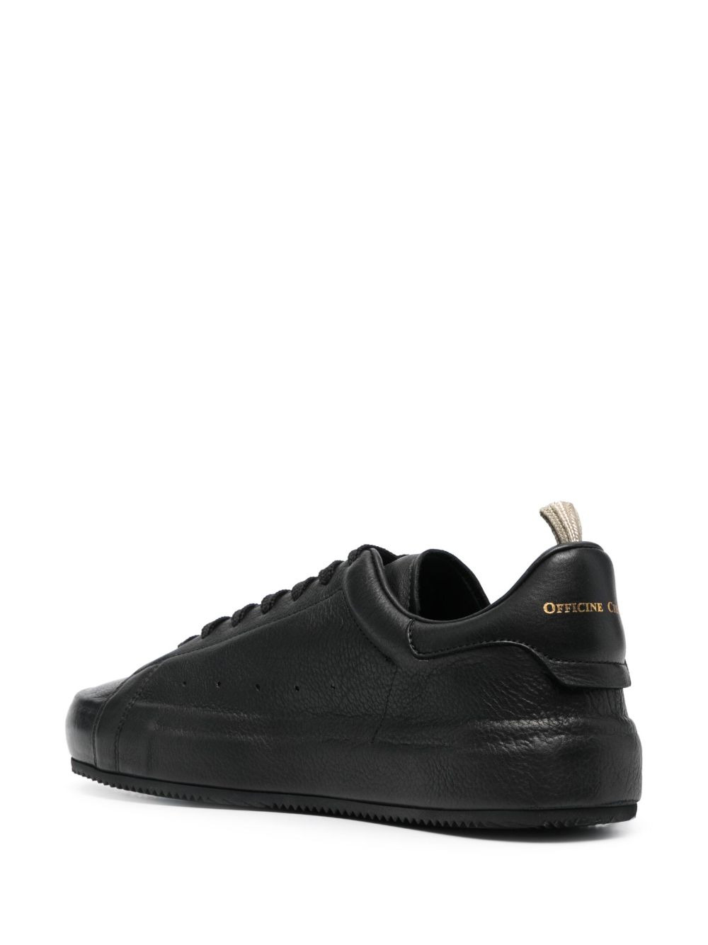 low-top leather sneakers - 3