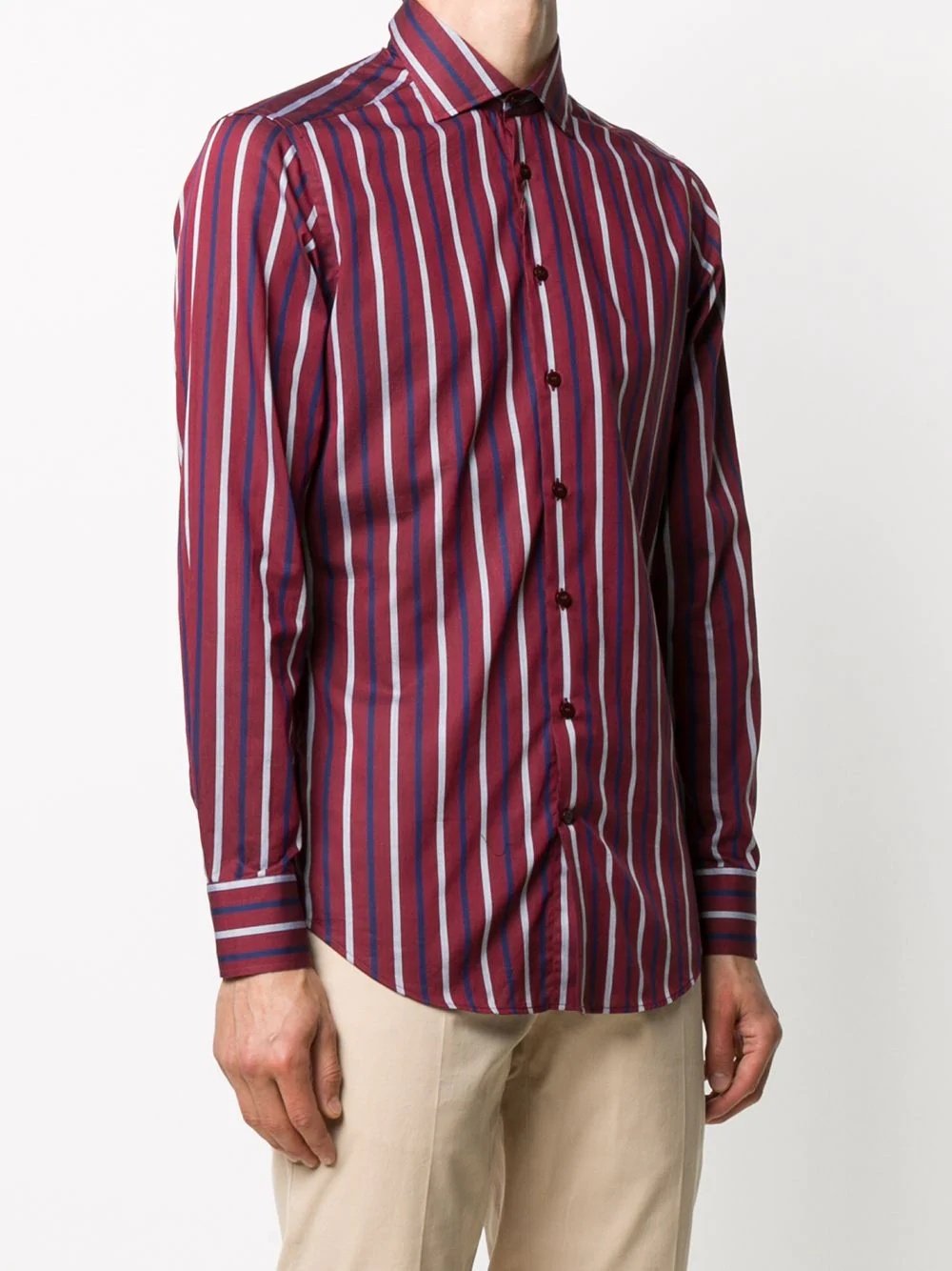 vertical stripe logo embroidered shirt - 3