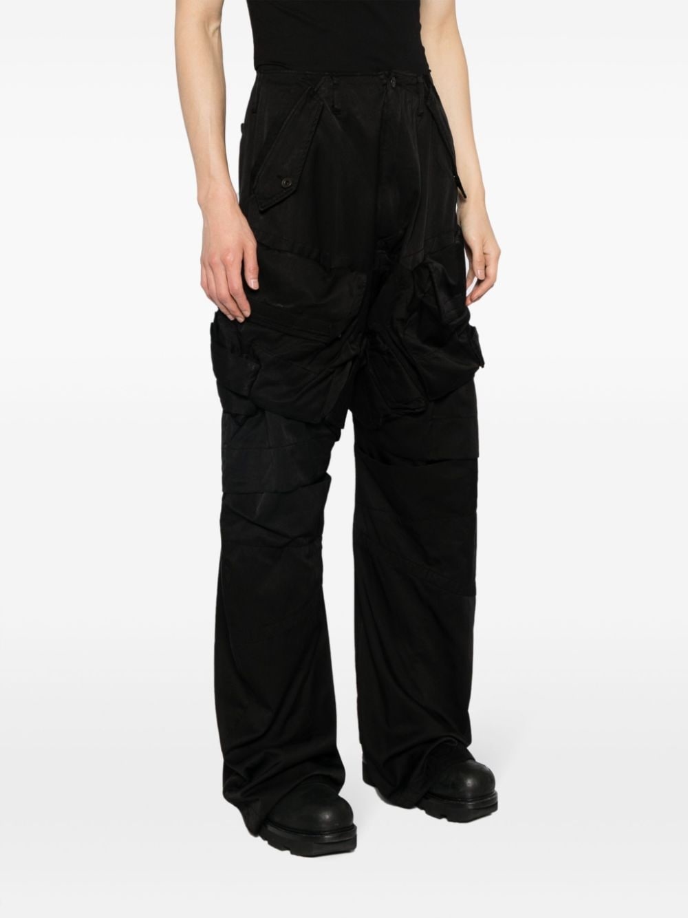 panelled ruched cargo trousers - 3