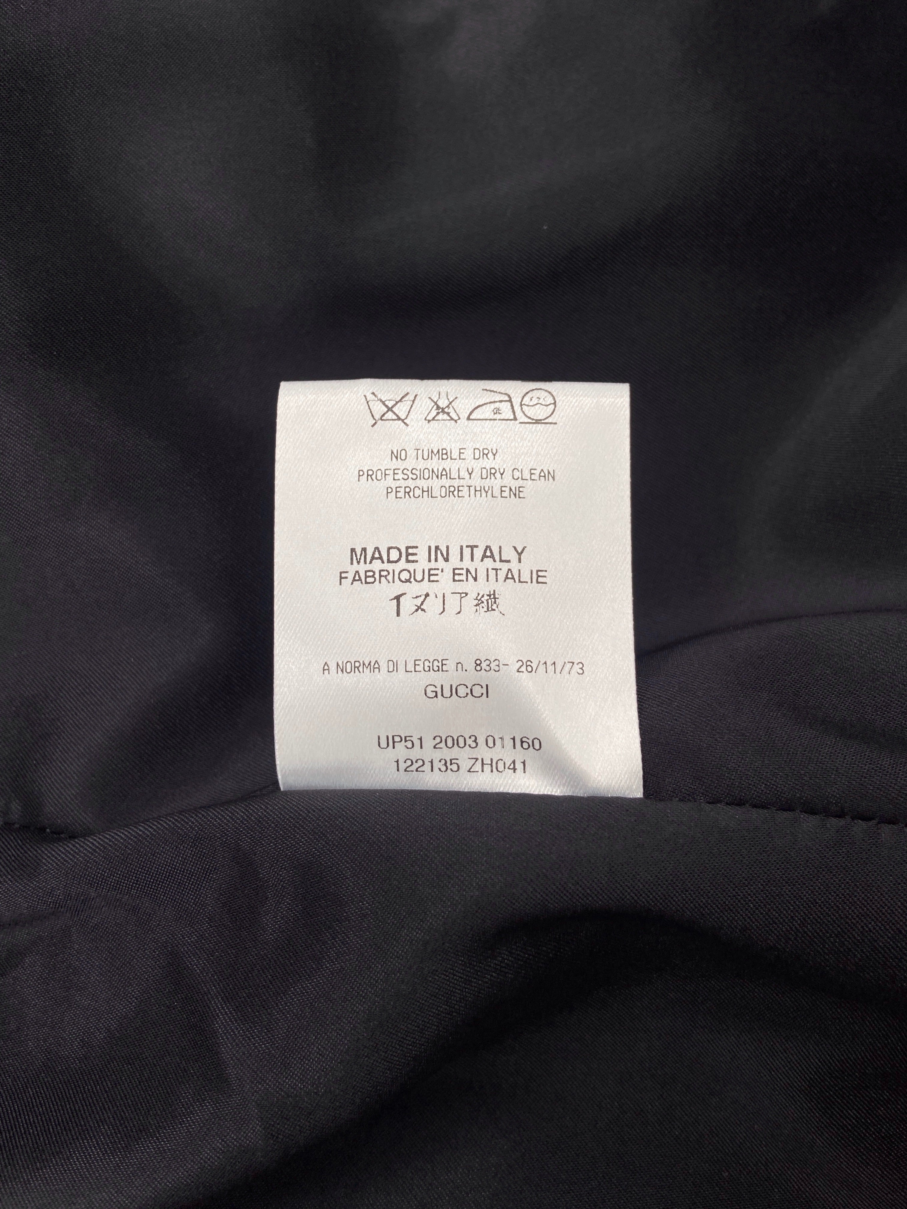 Gucci Fall 2003 Tom Ford Black Wool Military Blazer Jacket 40 - 12