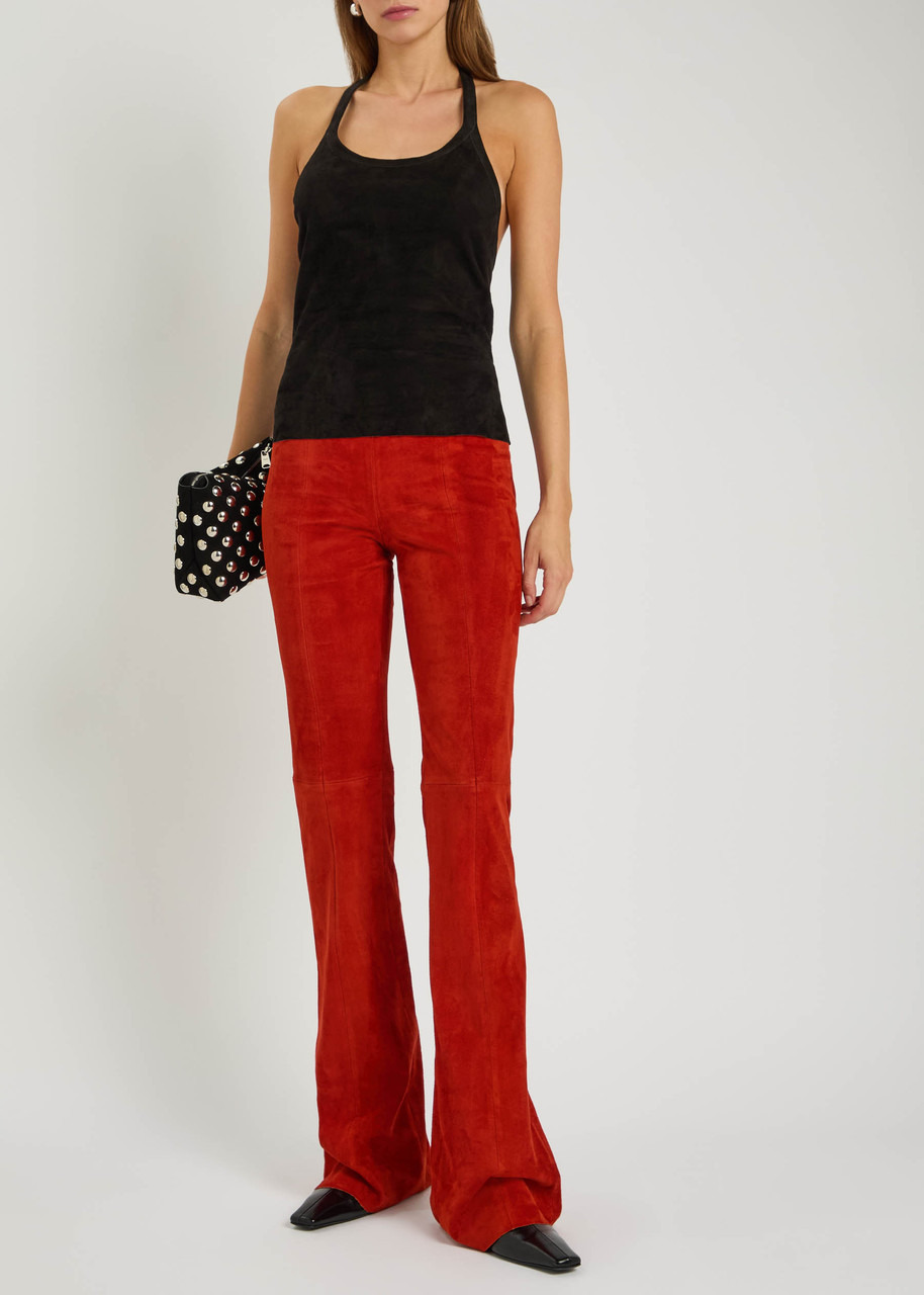 Stouls Cherry Halterneck Stretch-suede top - 4