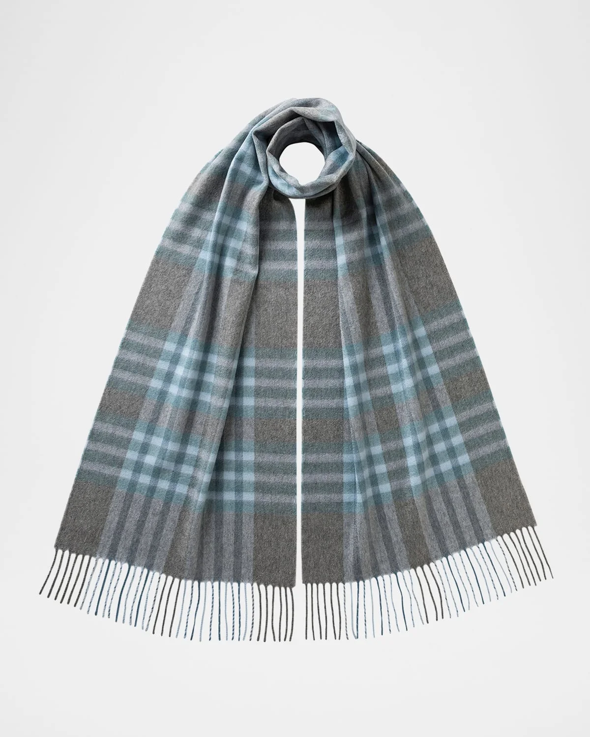 Grid Check Cashmere Scarf - 1