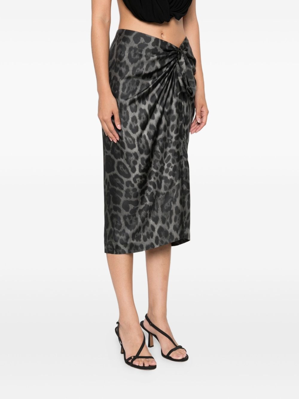 leopard-print asymmetric skirt - 3