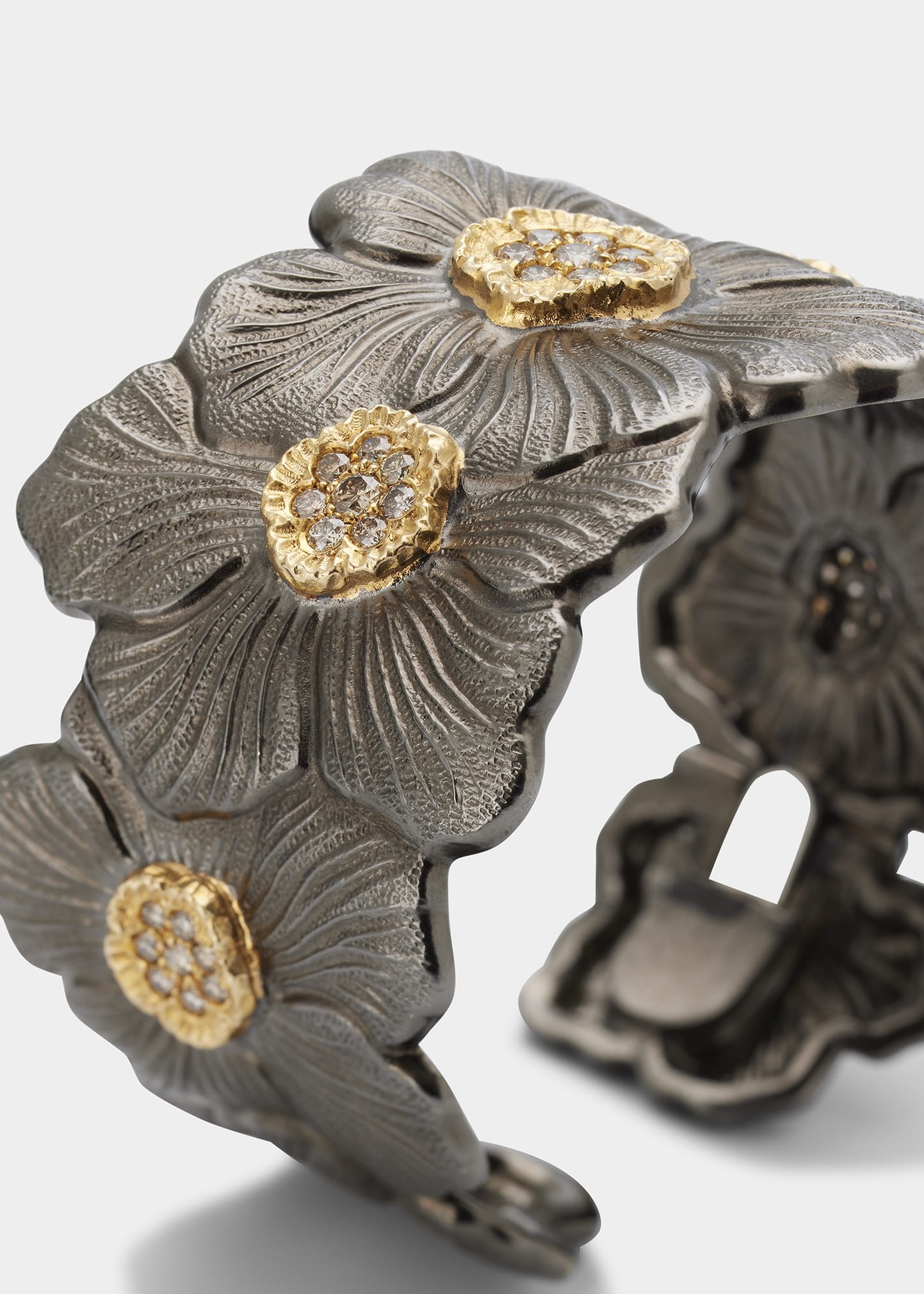 Blossom Gardenia Cuff in Burnished Silver - 3