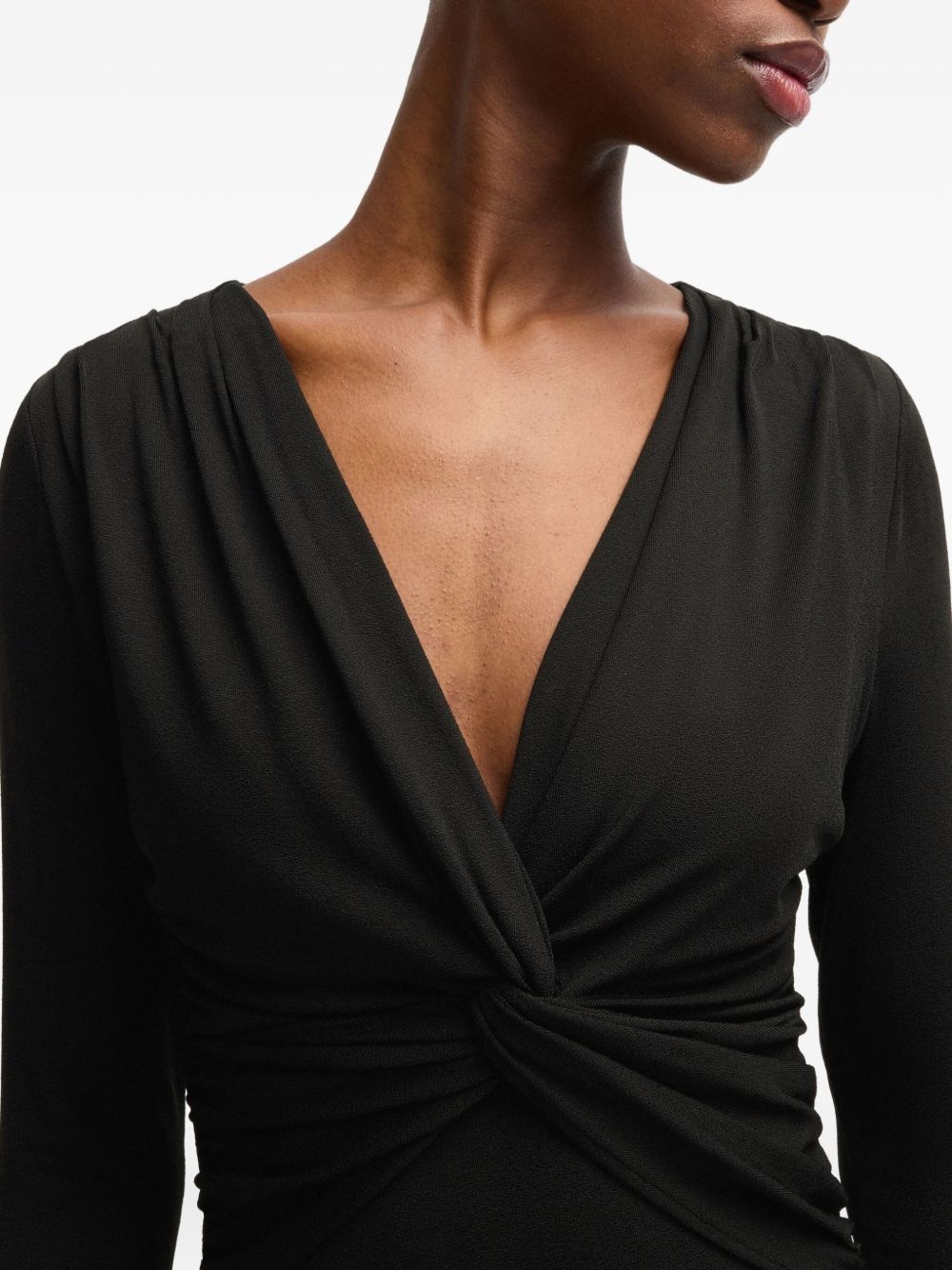 twist-detail long-sleeve midi dress - 6