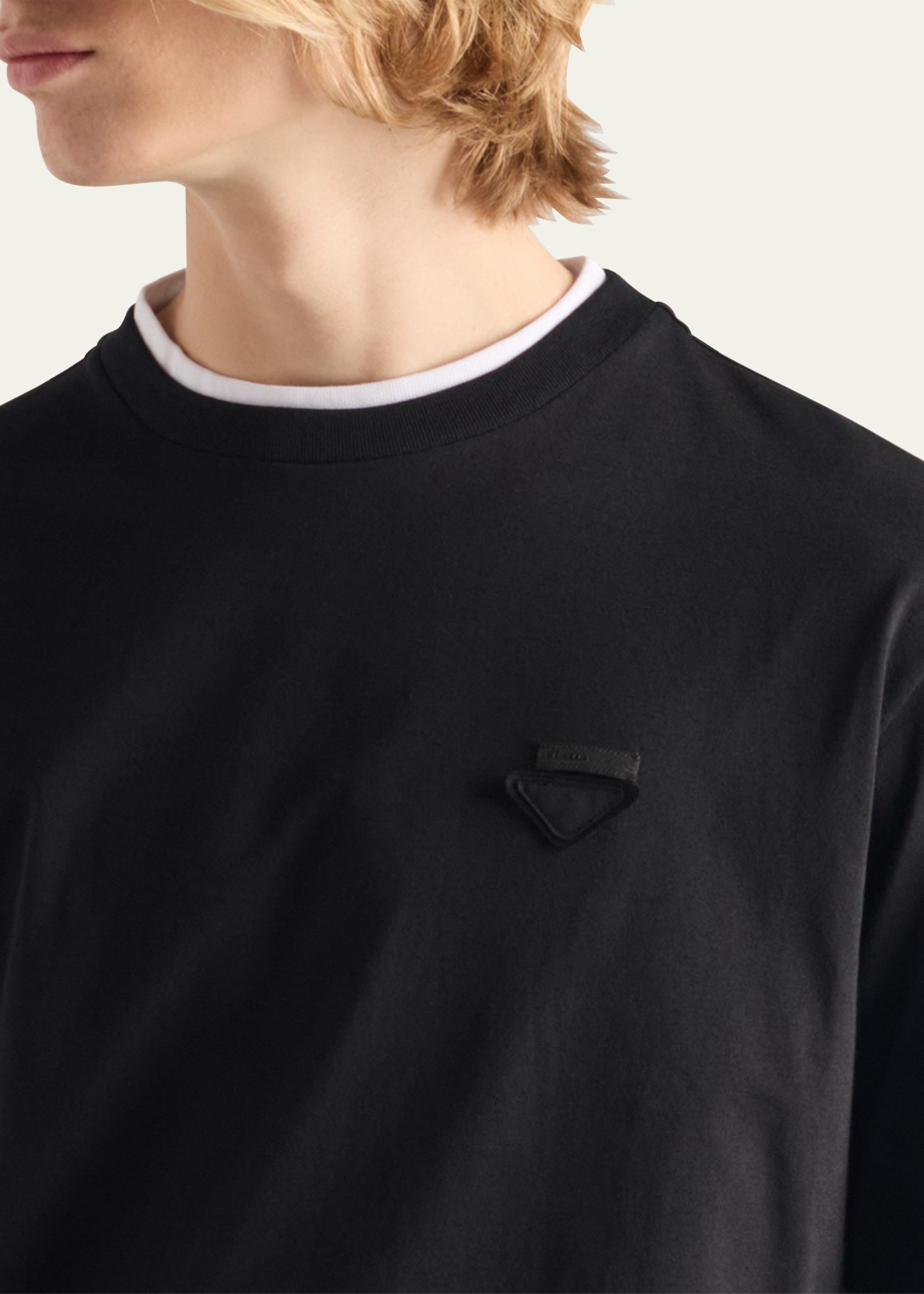 Men's Tipped Cotton Long-Sleeve T-Shirt - 4
