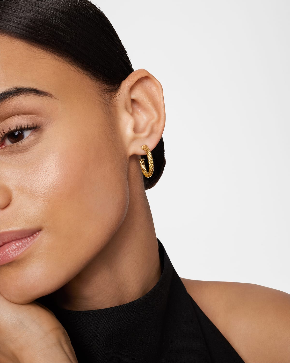 Cablespira Hoop Earrings in 18K Gold, 0.75"L - 6