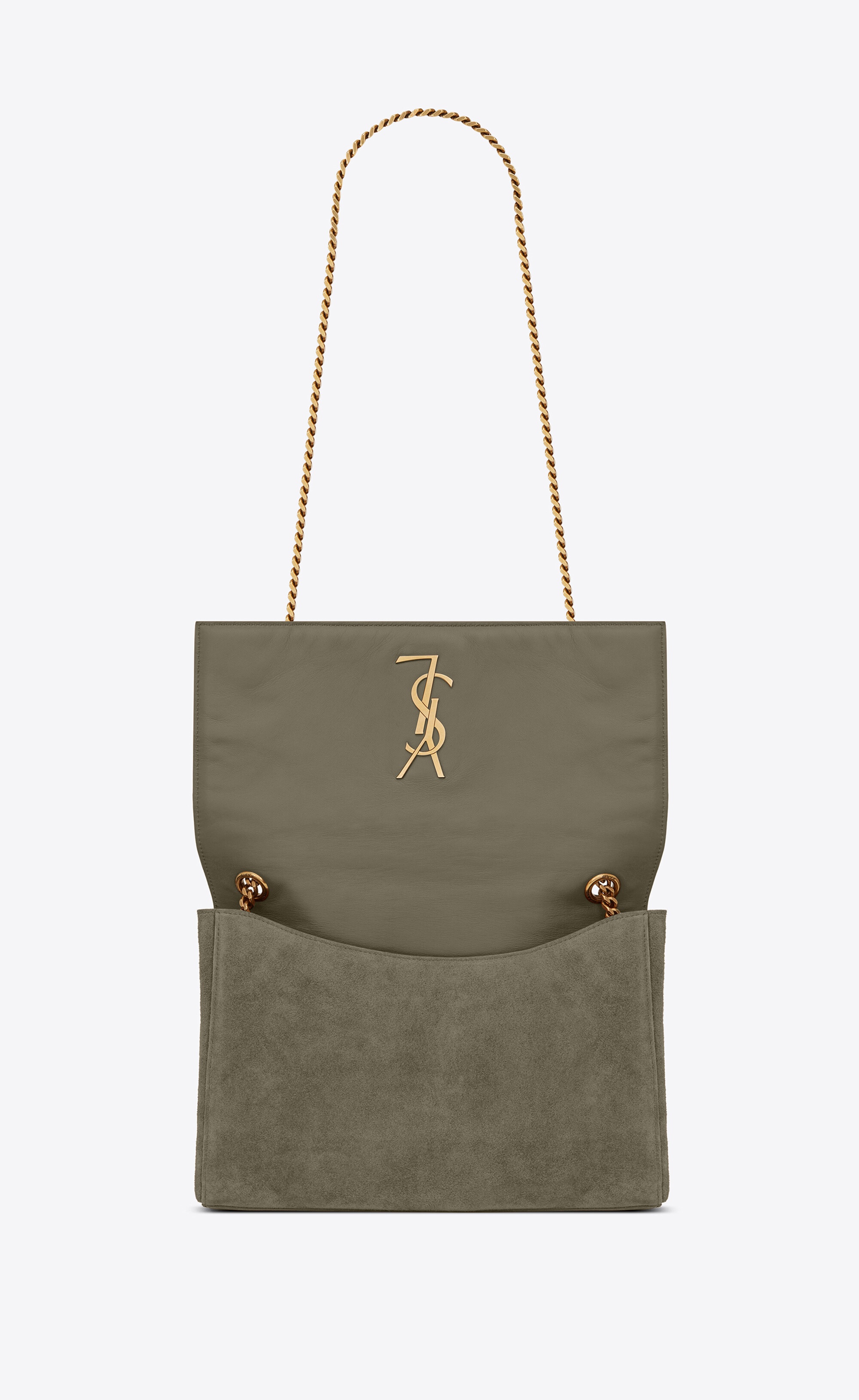 kate medium reversible chain bag in shiny leather and suede - 5