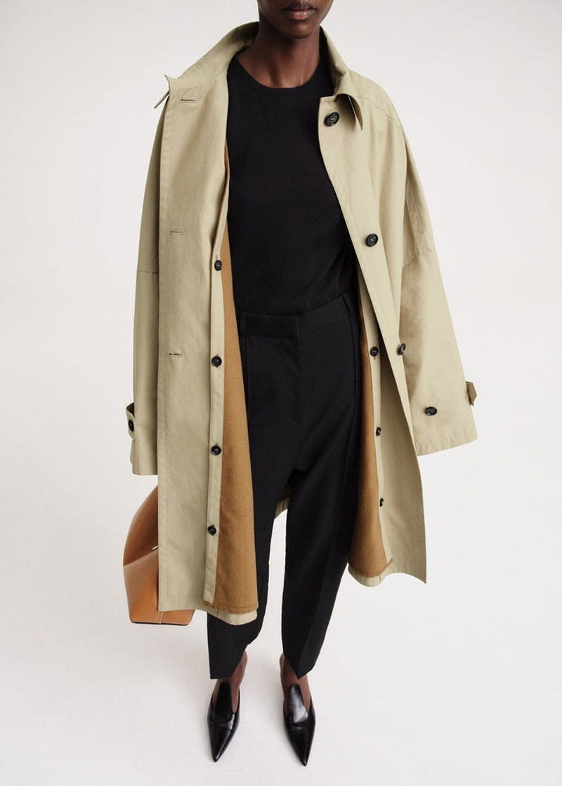 TOTEME Gabardine car coat cashew - 7462521798820 | REVERSIBLE