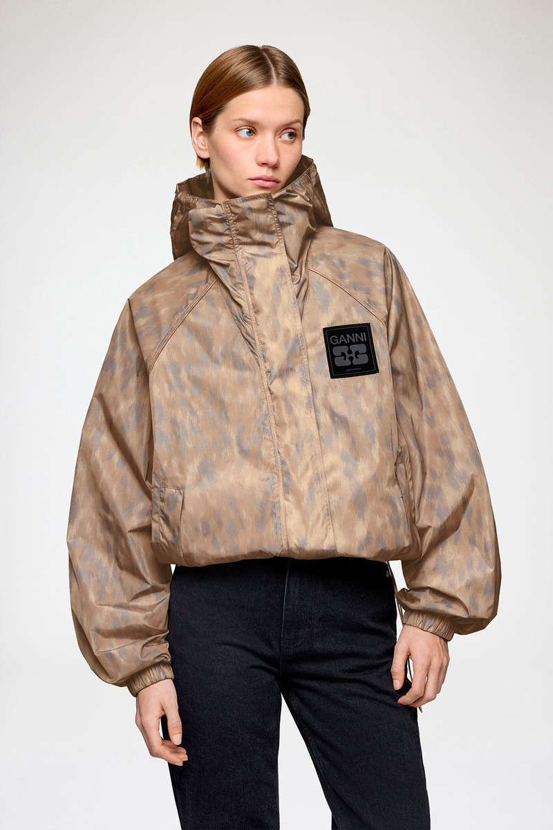 GANNI FLYWEIGHT JACKET IN PRINTED NYLON outlook