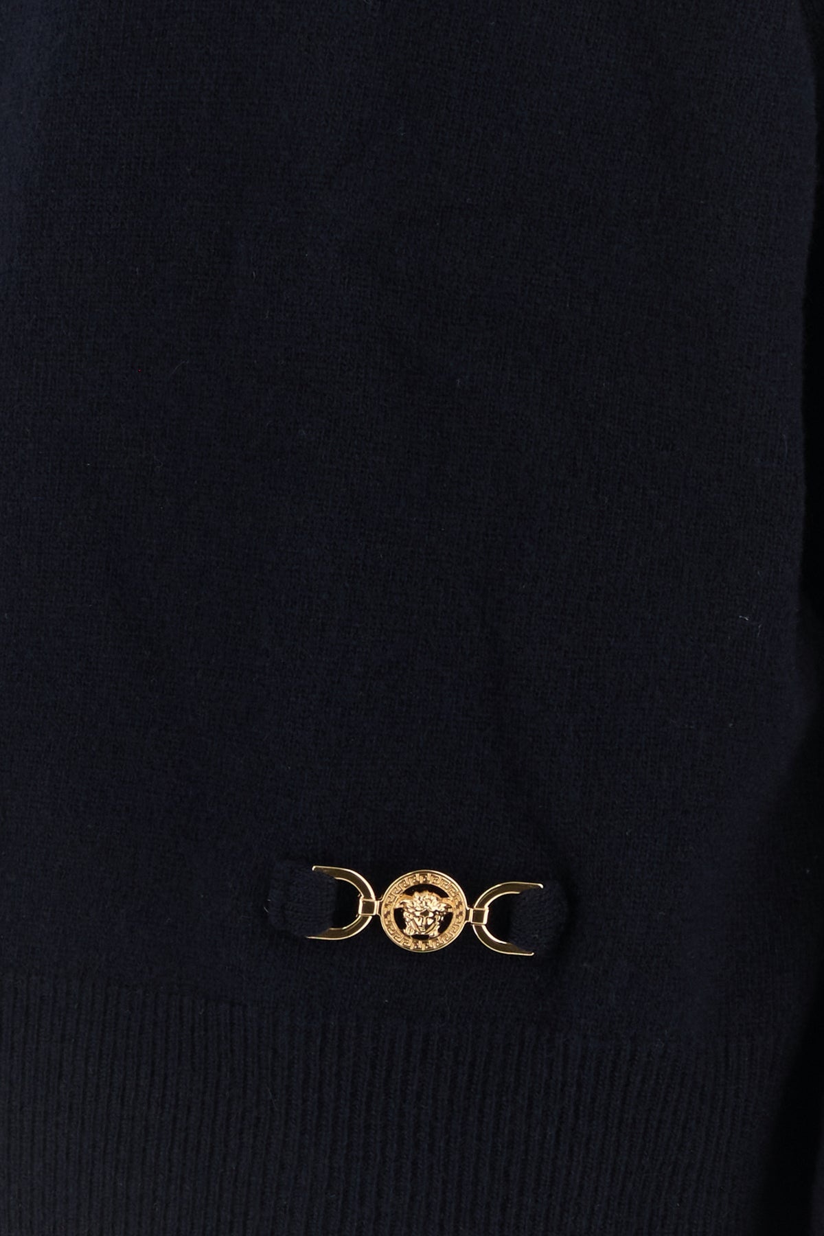 Tシャツ・カットソー VERSACE Midnight Blue Stretch Wool Blend Sweater Versace Midnight Blue Stretch Wool Blend Sweater | italist