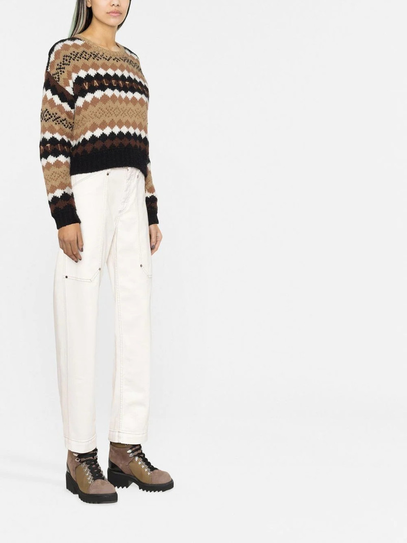 contrast-stitching straight-leg jeans 4