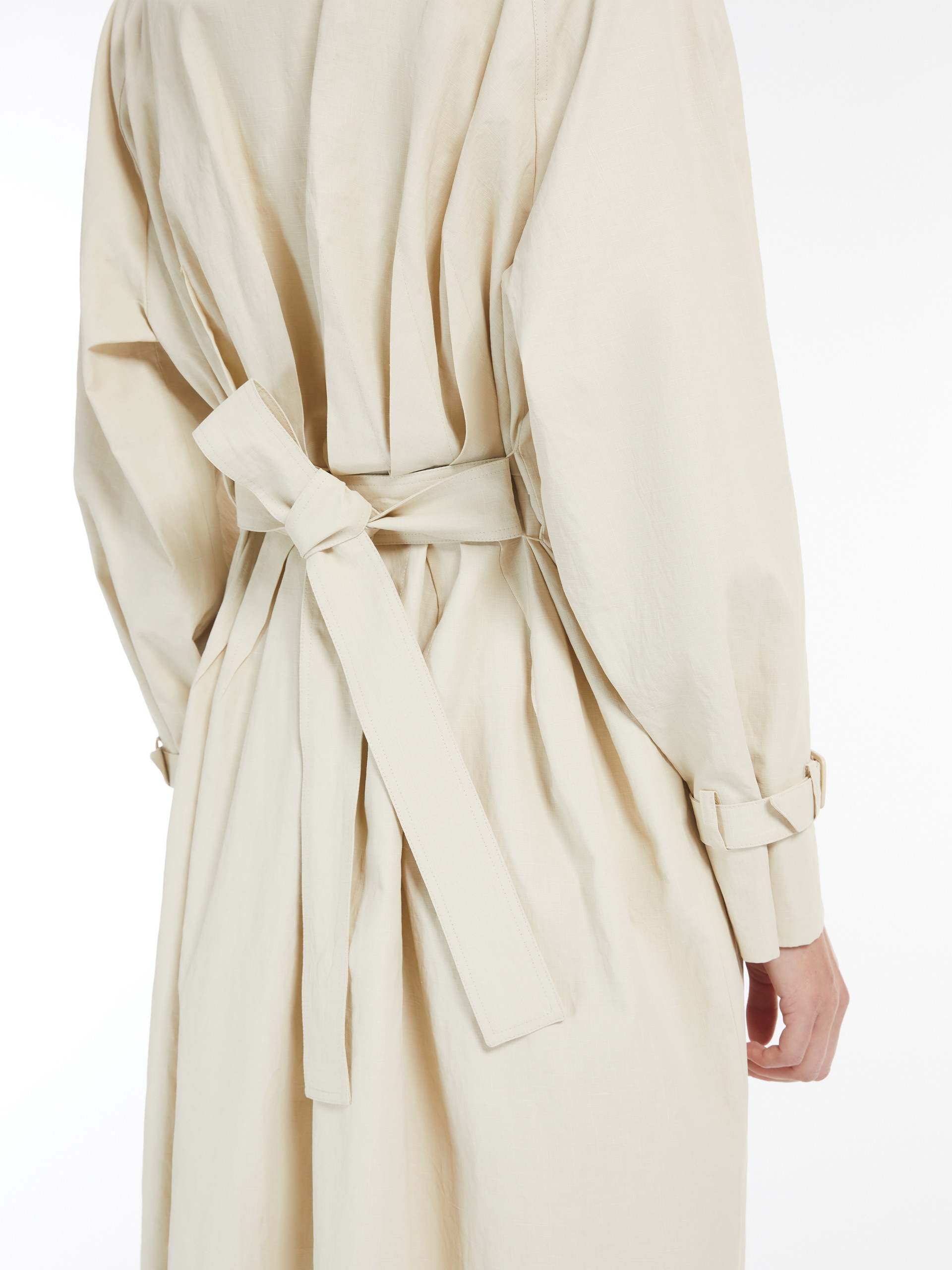 RONCO Long linen cloth trench coat - 5