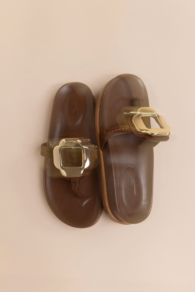 Larroudé Margherita Sport Sandal Burnt Umber Suede outlook