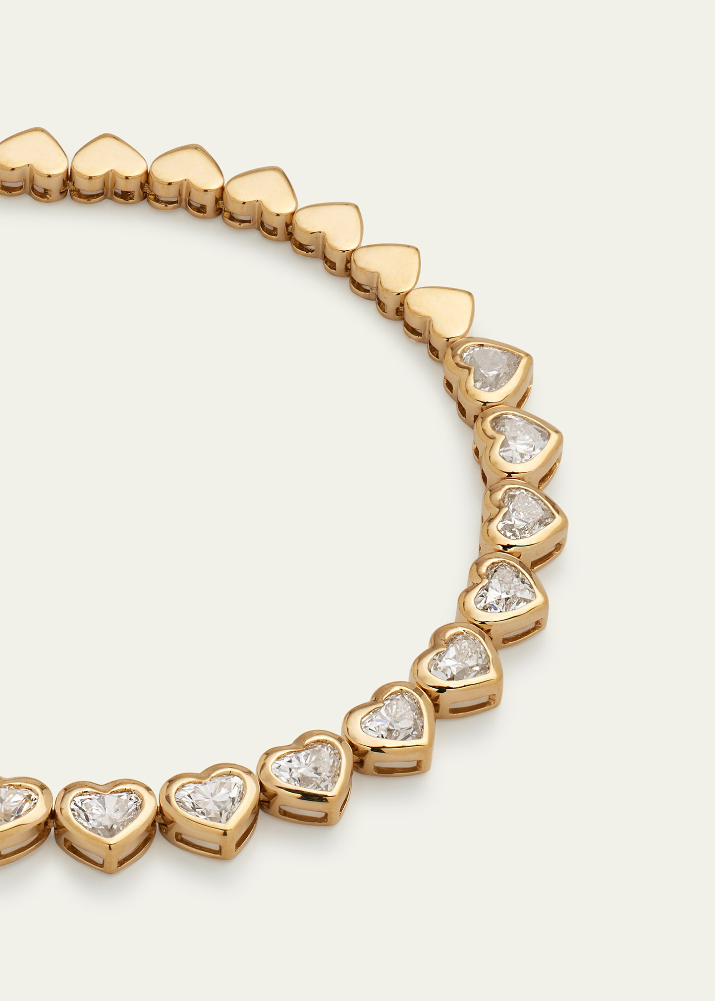 14k Yellow Gold Heart Diamond Eternity Necklace - 3
