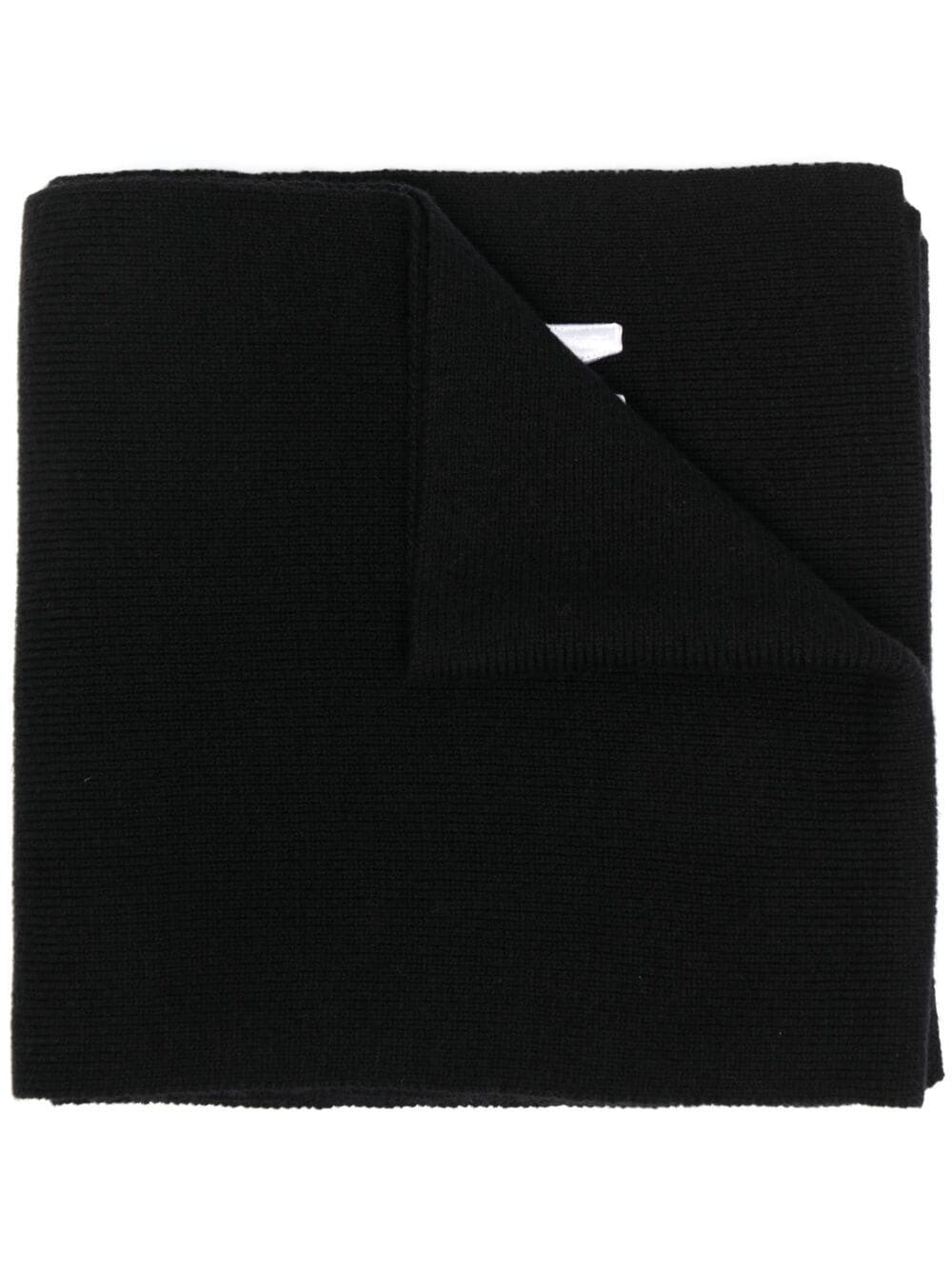 embroidered-logo ribbed-knit scarf - 1