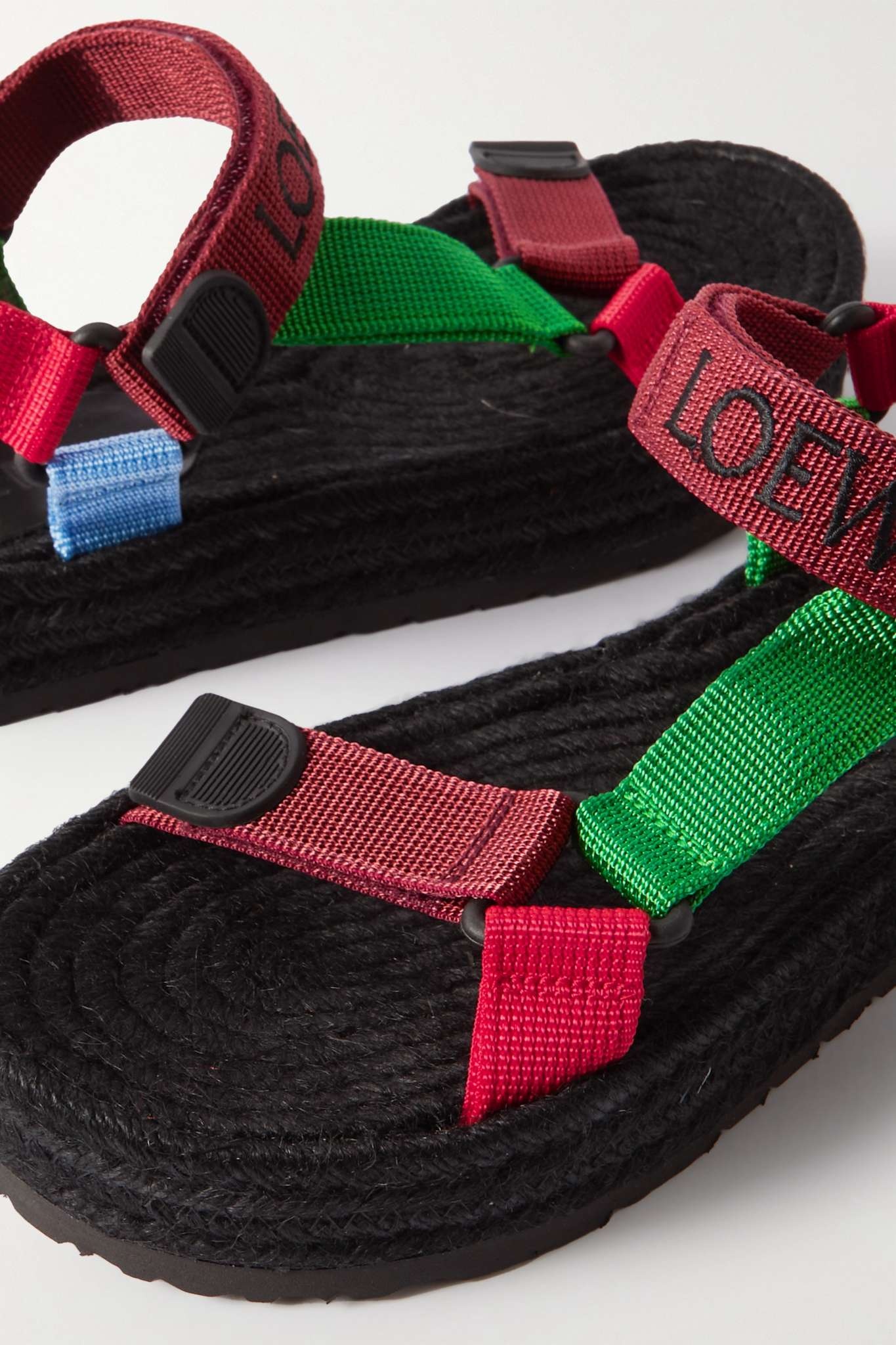 Loewe + Paula's Ibiza color-block webbing espadrille sandals