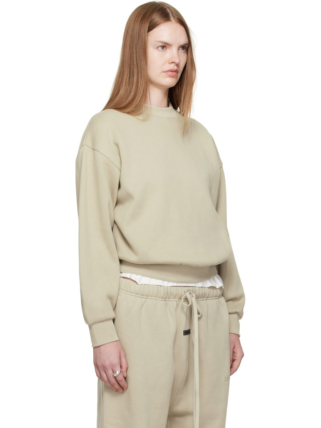Taupe Classic Fit Crewneck Sweatshirt - 2
