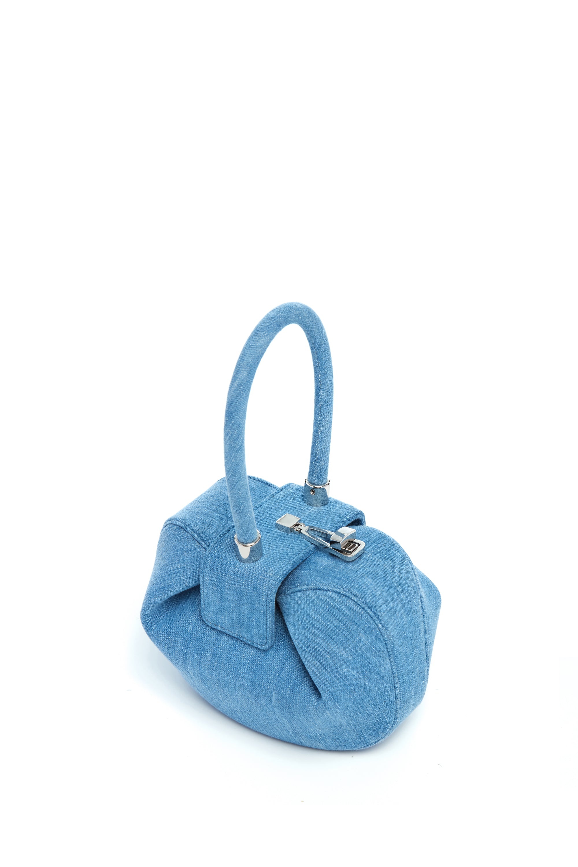 Demi Bag in Light Blue Recycled Cotton Linen Denim - 3