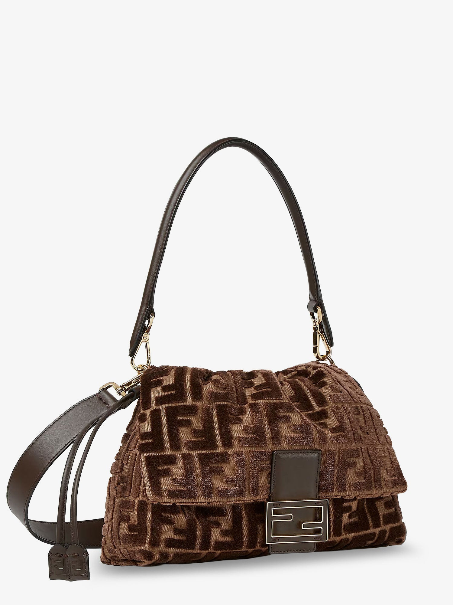 Fendi Mamma Baguette Medium Ff Velvet Jacquard Crossbody Bag - 3