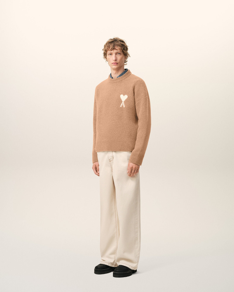 BROWN ALPACA AMI DE COEUR CREWNECK SWEATER 6