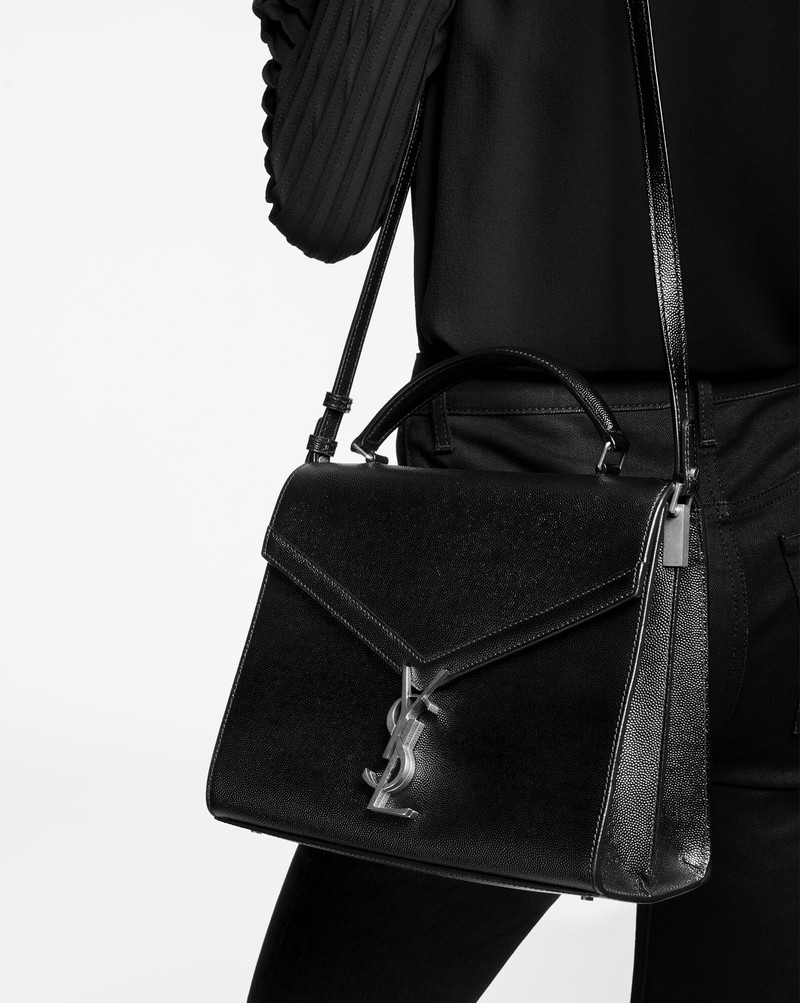 SAINT LAURENT cassandra medium top handle bag in box saint laurent leather outlook