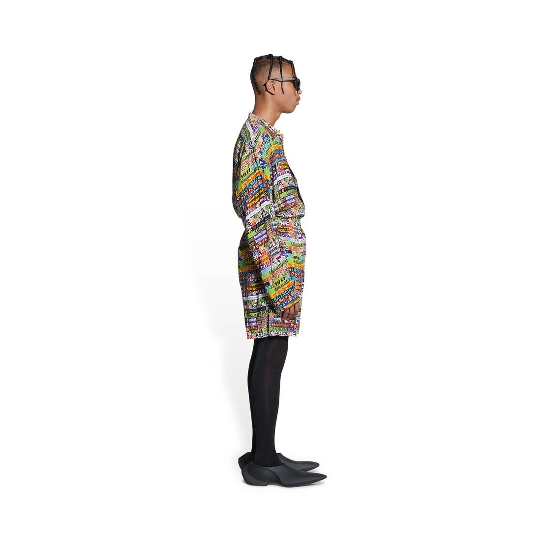 Men's Ad Banners Pyjama Shorts in Multicolored - 2