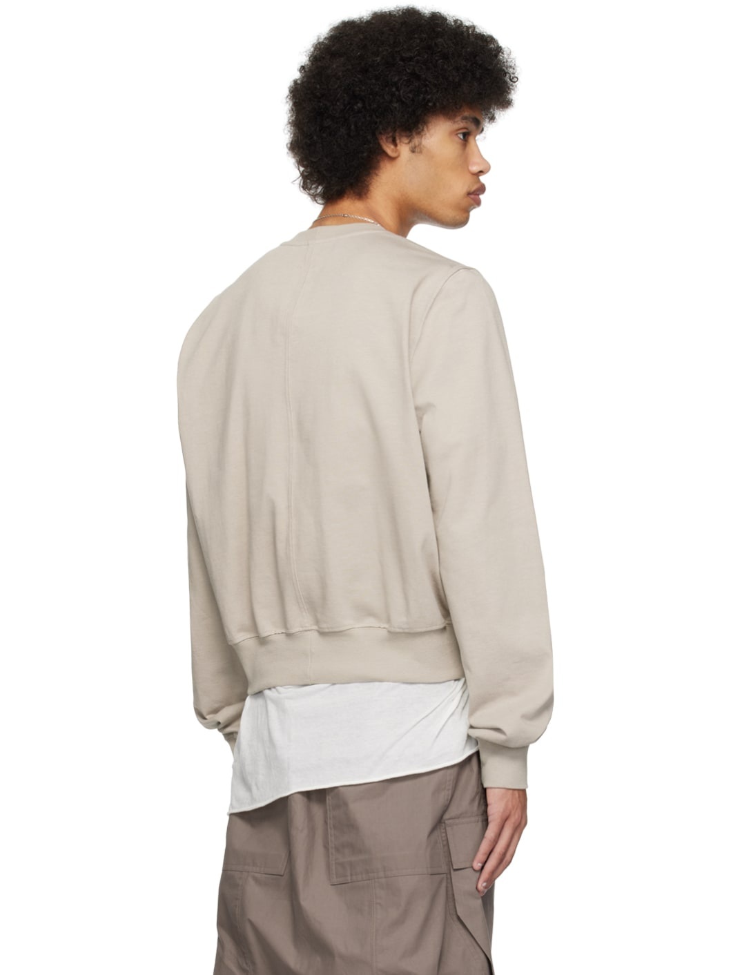 Rick Owens Off White Cropped Sweatshirt REVERSIBLE