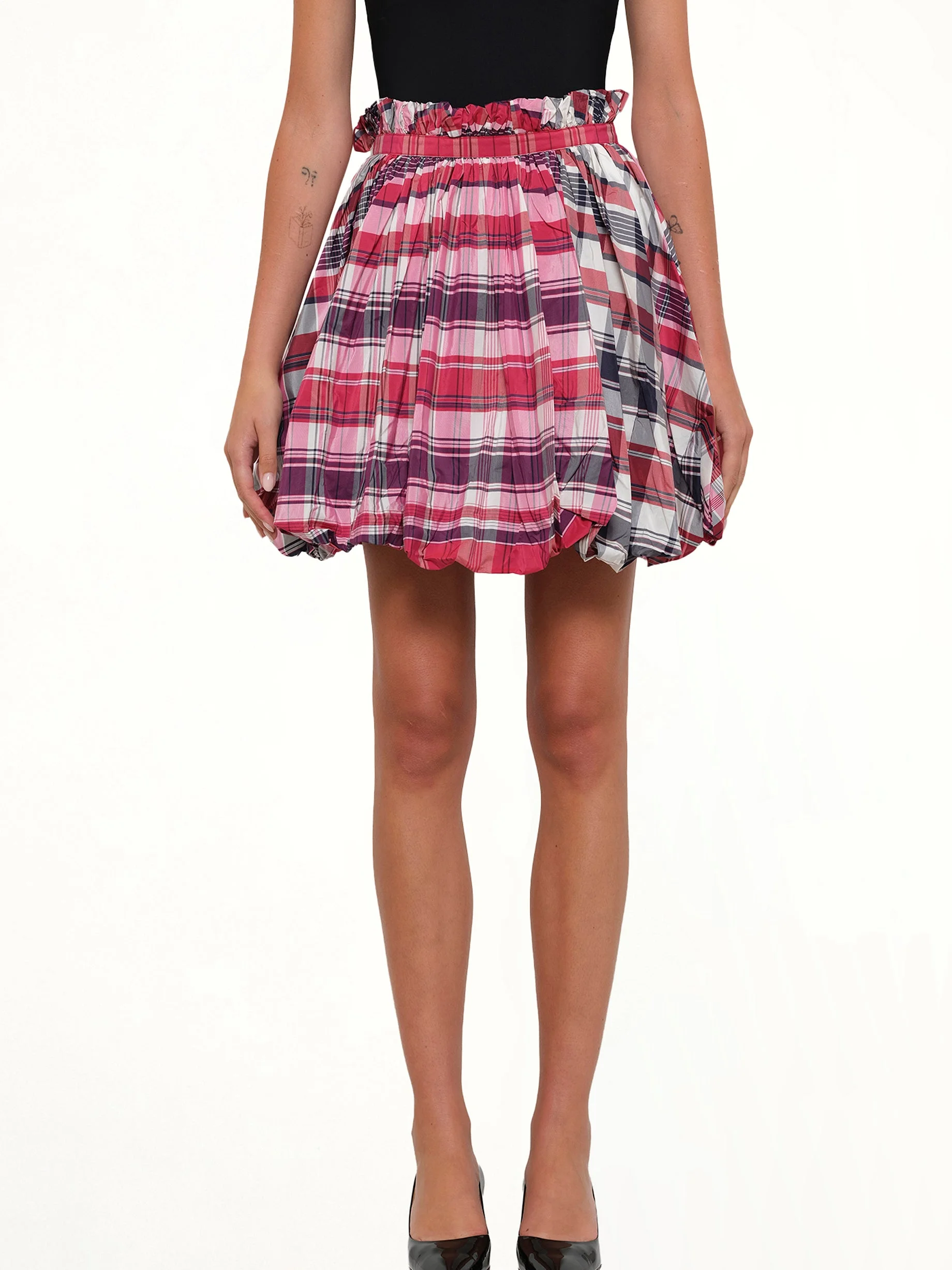 Amq - Country Mini Skirt in Red/Blk - 1