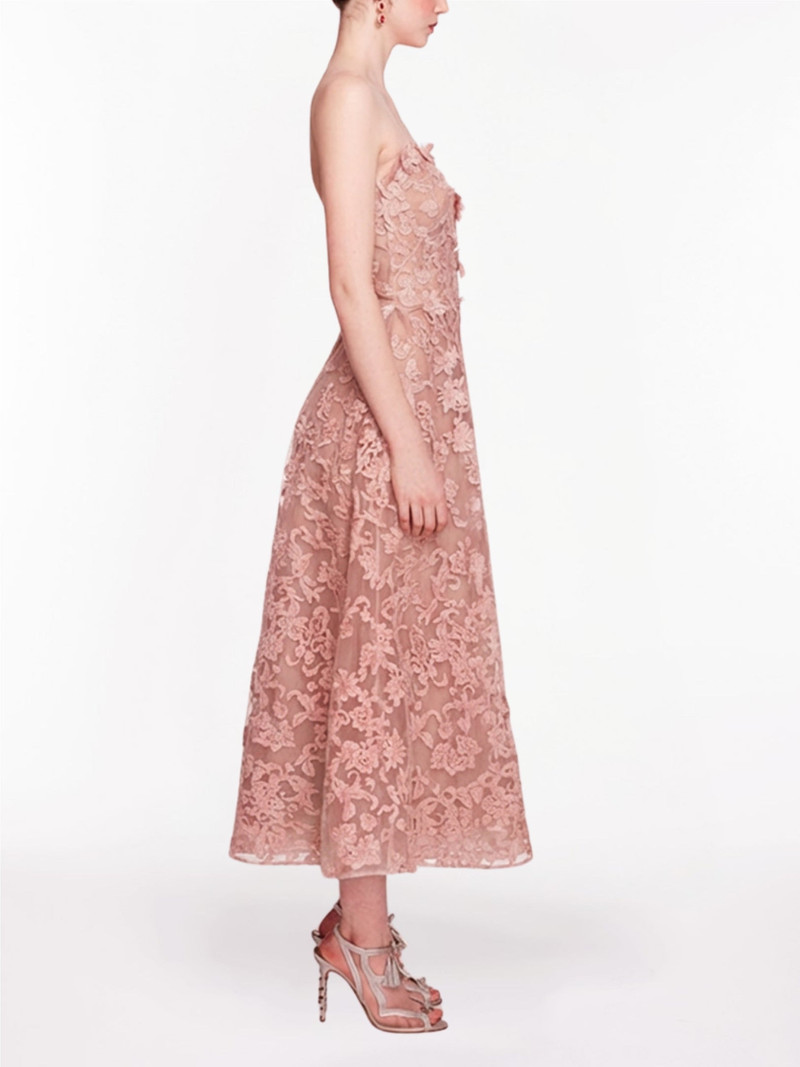 Marchesa STRAPLESS CORDED MIDI DRESS outlook