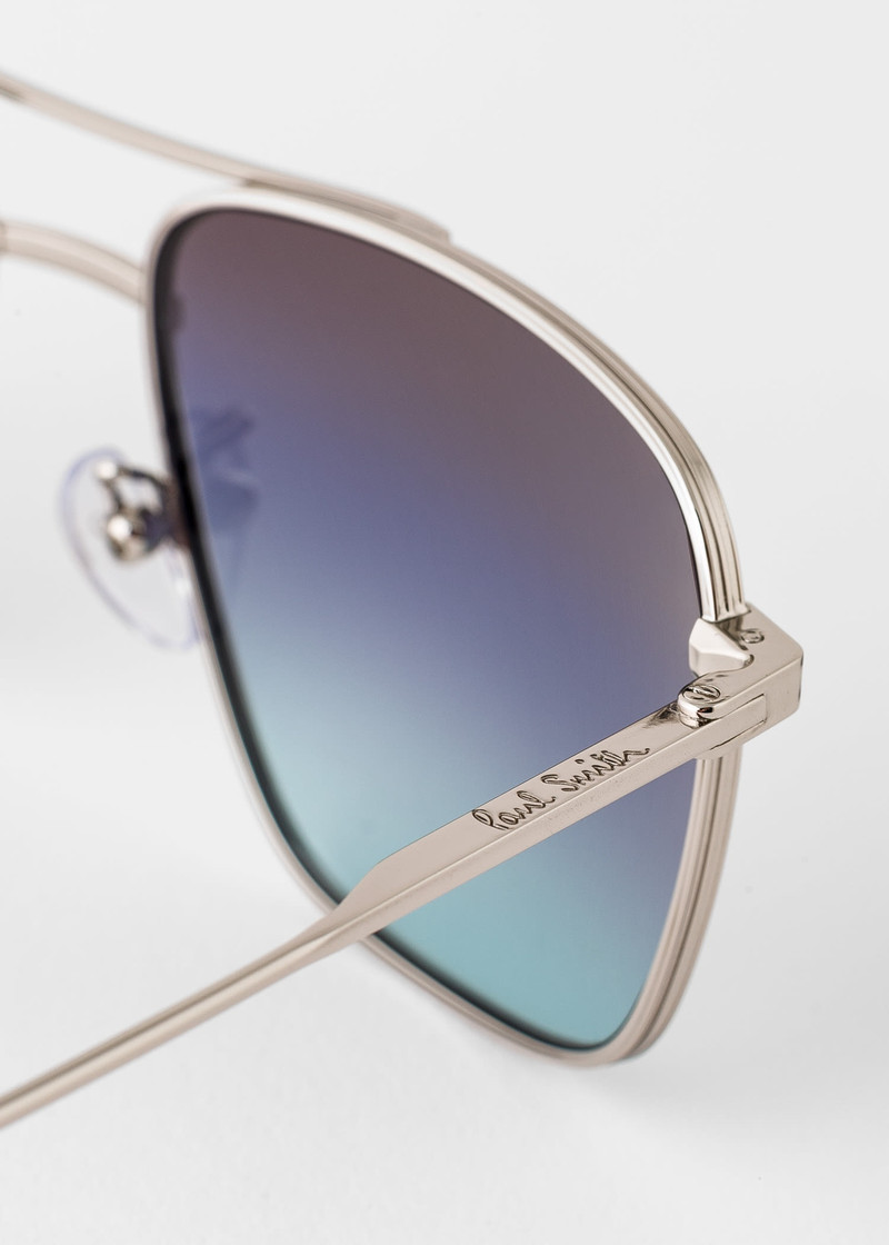 Shiny Silver 'Foster' Sunglasses 4