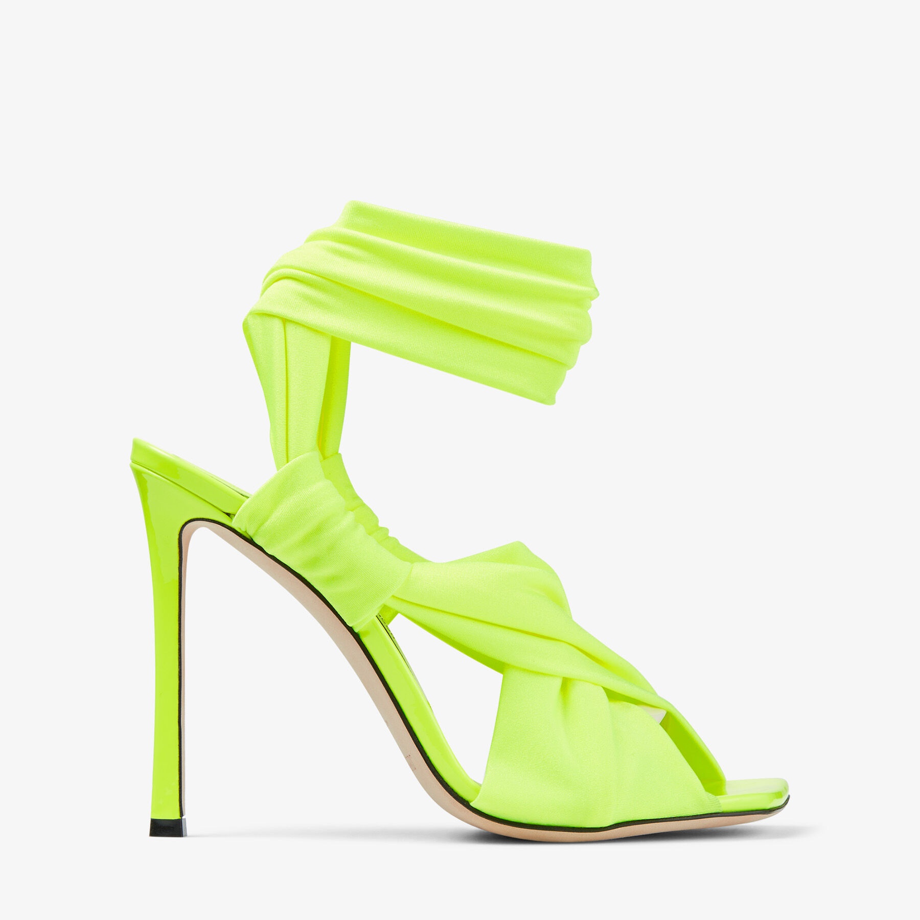 Neoma 110
Neon Apple Green Glossy Jersey Sandals - 1